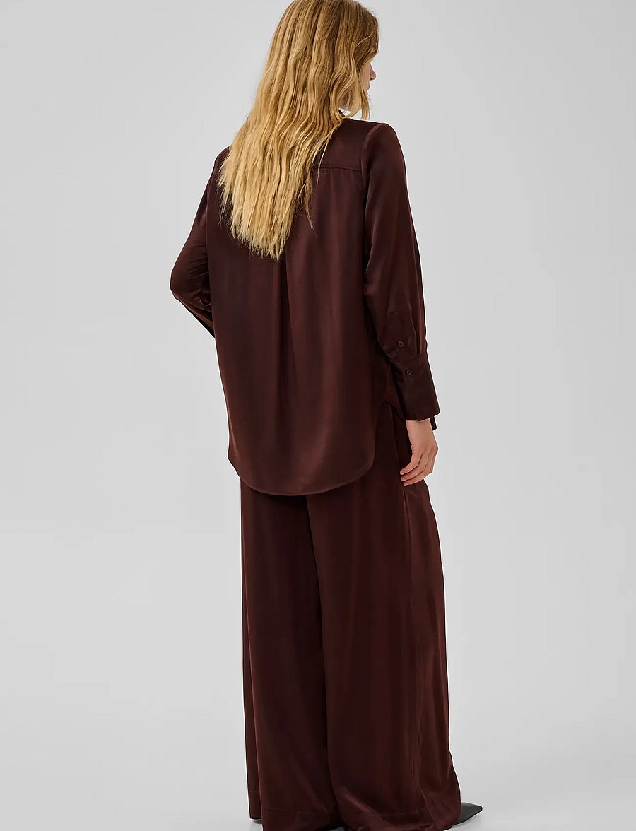 My Essential Wardrobe - MWEstelle Wide pant - hosen mit weitem bein - chocolate plum - 4