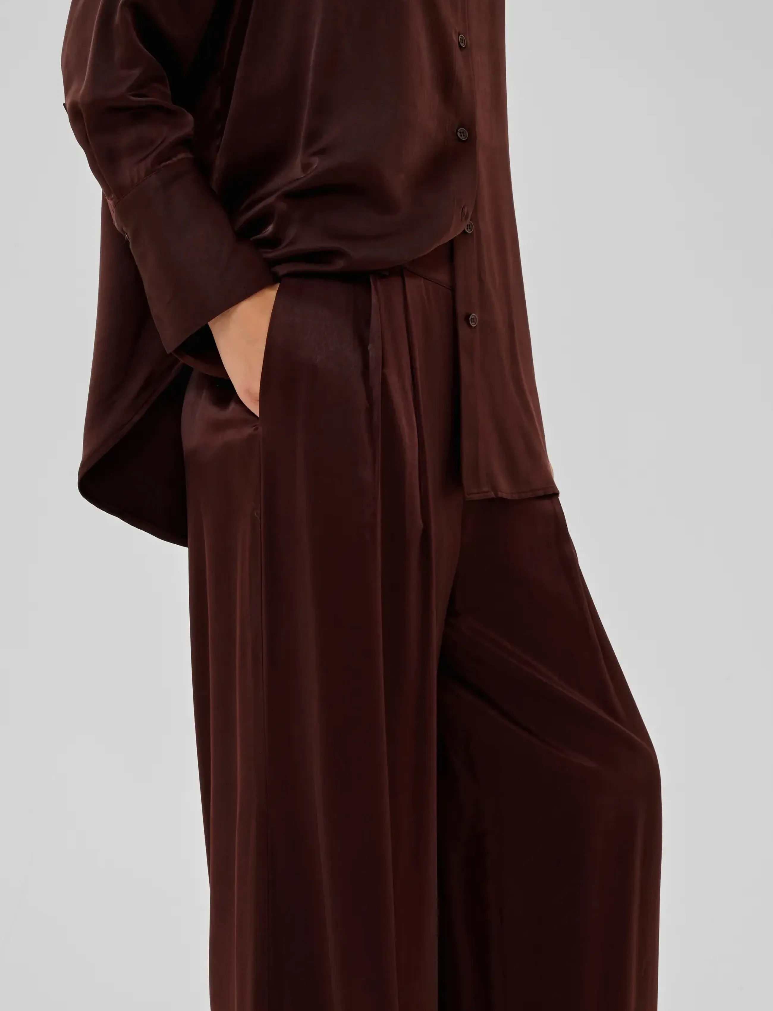 My Essential Wardrobe - MWEstelle Wide pant - hosen mit weitem bein - chocolate plum - 5