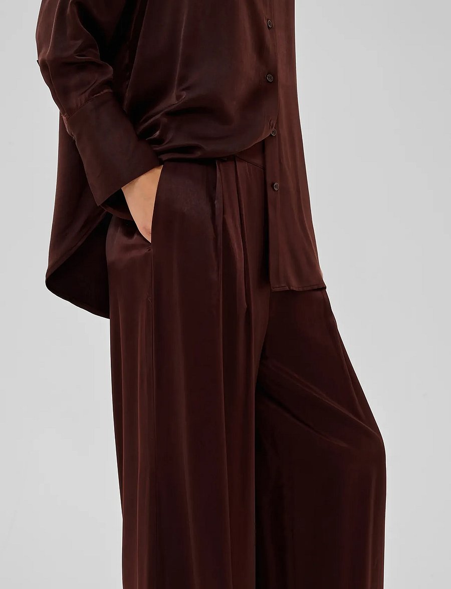 My Essential Wardrobe - MWEstelle Wide pant - hosen mit weitem bein - chocolate plum - 5