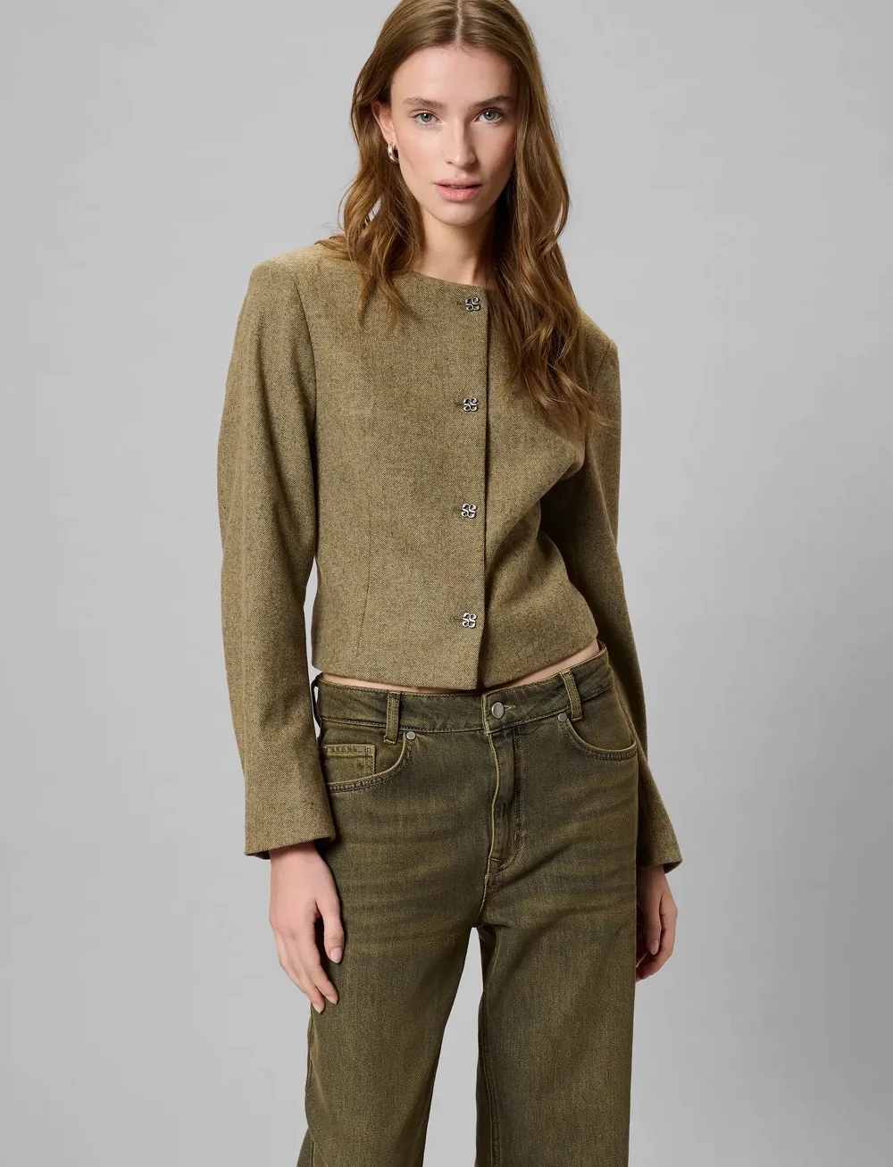 My Essential Wardrobe - MWBilla Short blazer - cropped-blazer - amber melange - 0