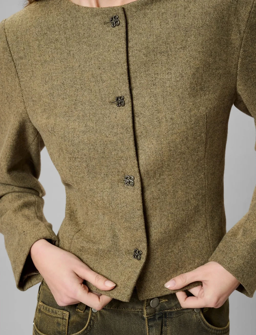 My Essential Wardrobe - MWBilla Short blazer - cropped-blazer - amber melange - 5