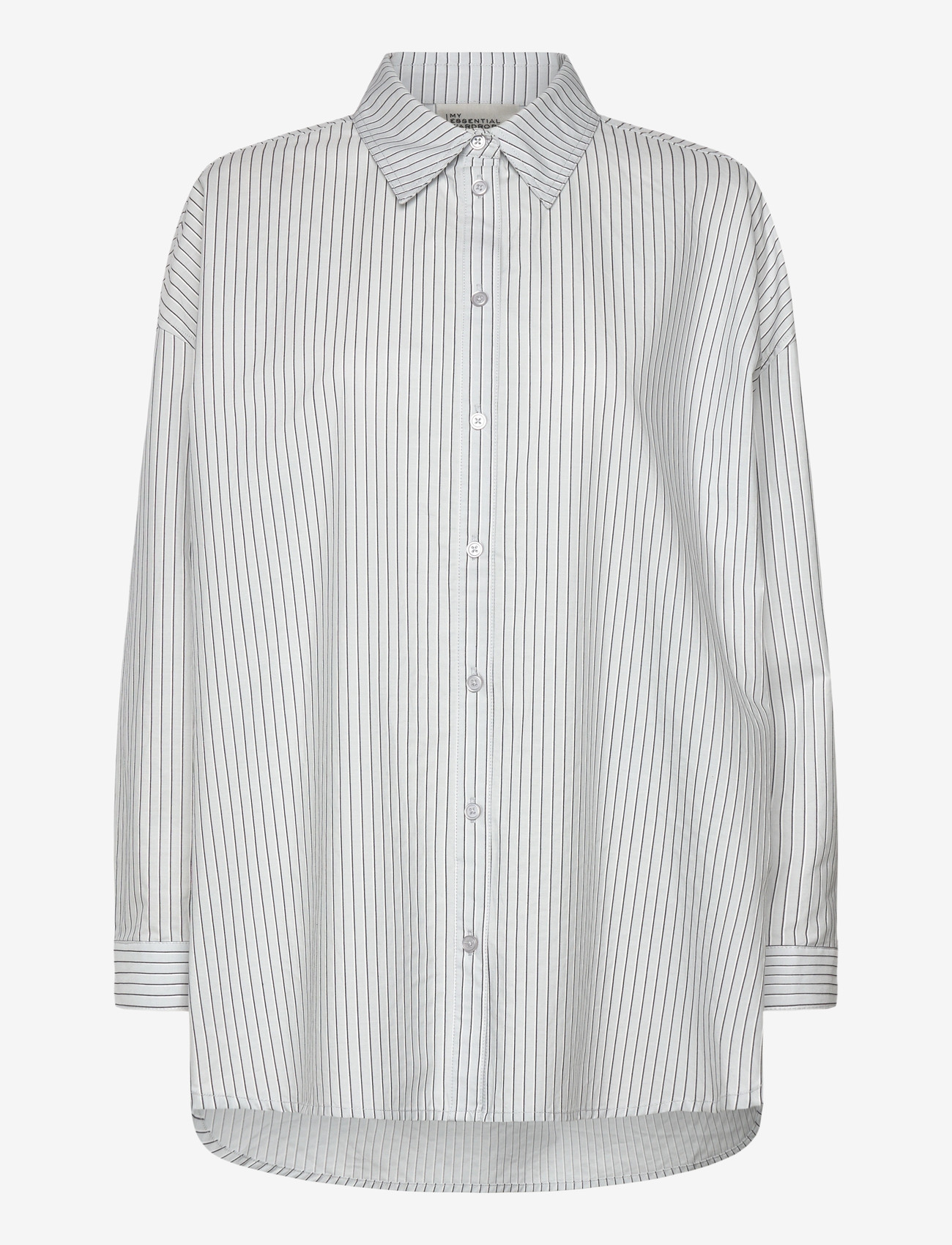 My Essential Wardrobe - JeanMW Boxy Shirt - pikkade varrukatega särgid - pearlblue stiped - 0