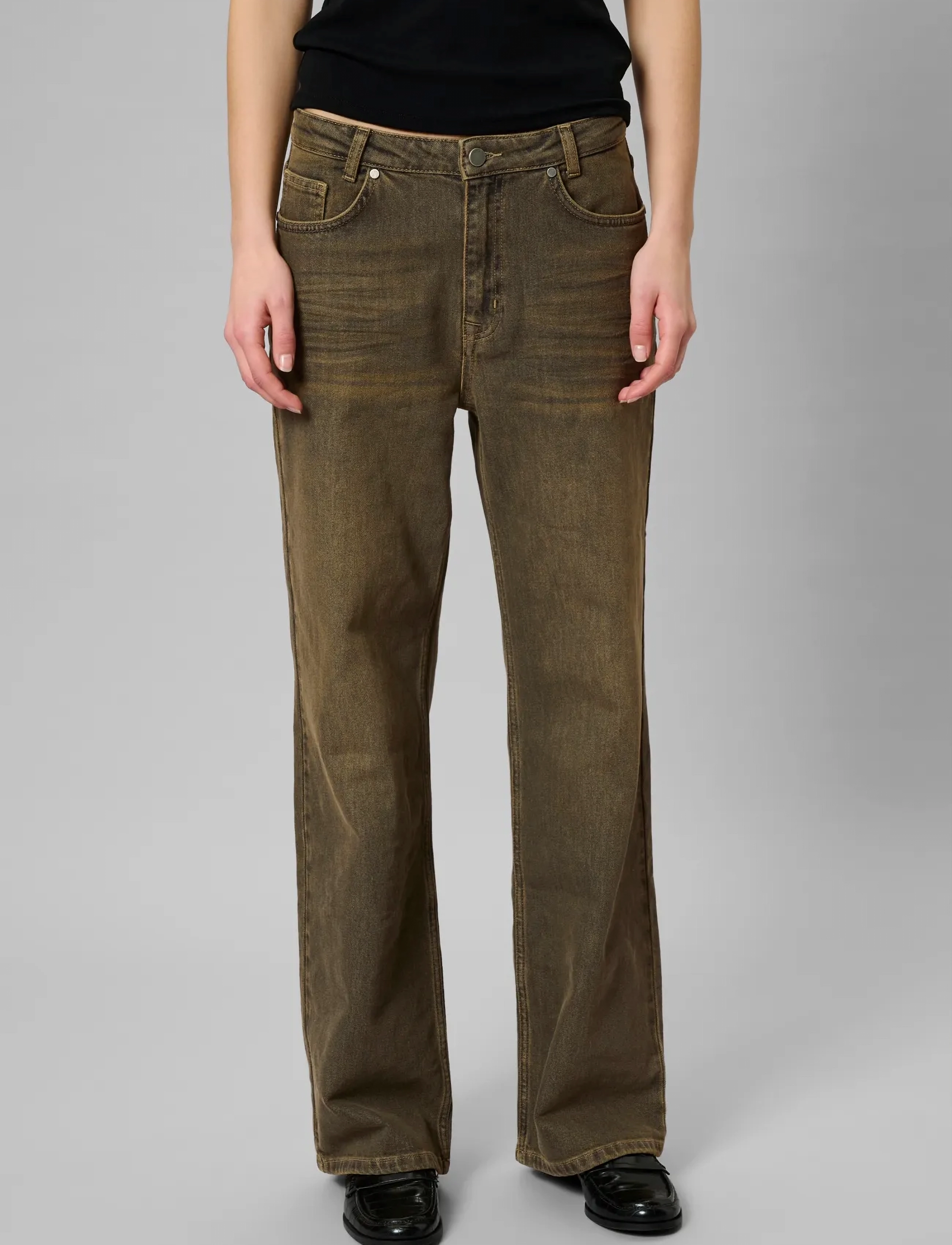 My Essential Wardrobe MWLouis 139 High Wide - Tøj - AMBER RETRO WASH / khaki/green