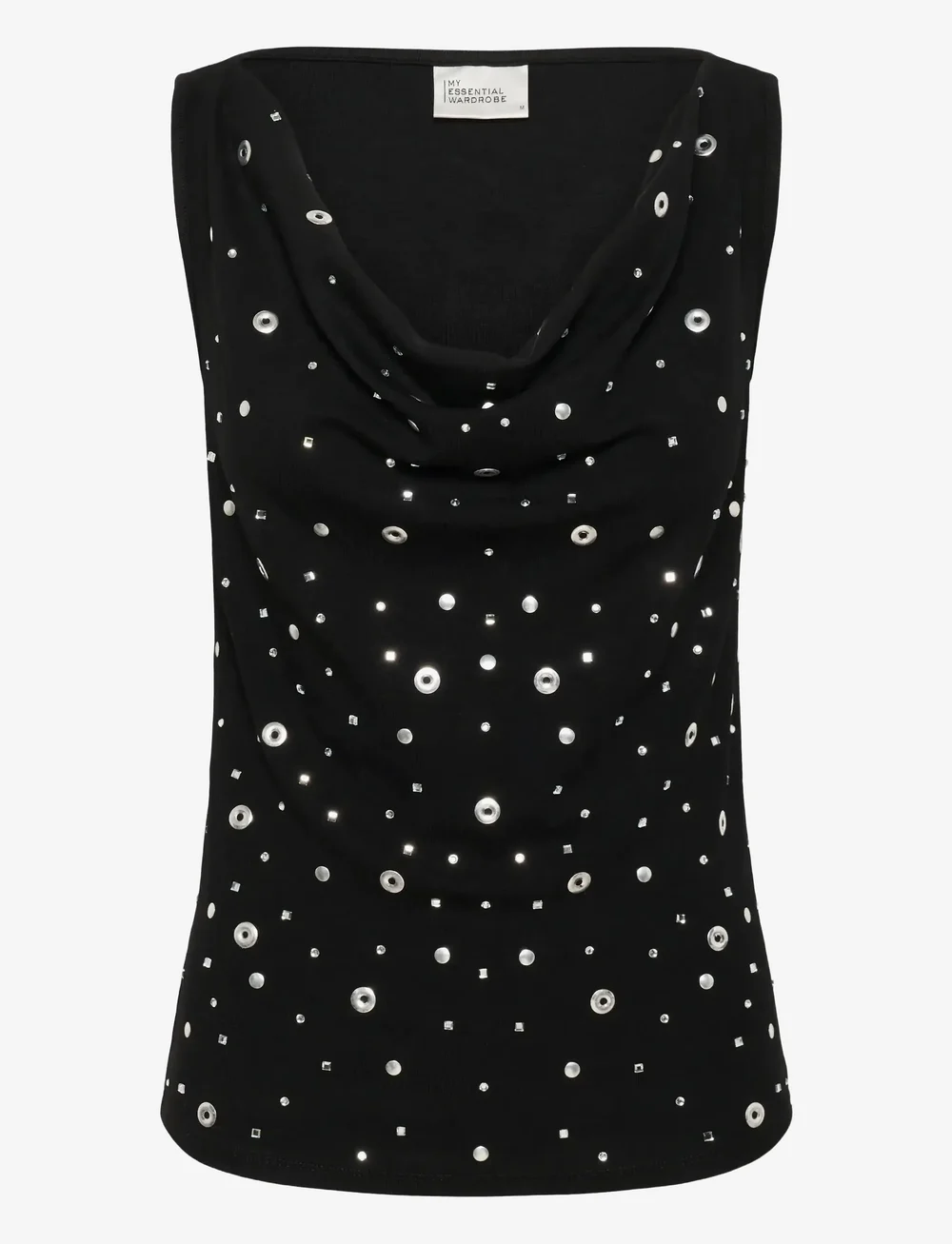 My Essential Wardrobe - MWGiggo waterfall top - linnen - black - 1