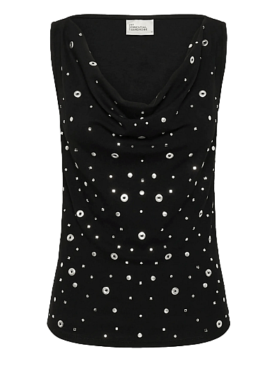 My Essential Wardrobe MWGiggo waterfall top - T-shirts & Tops - BLACK / black