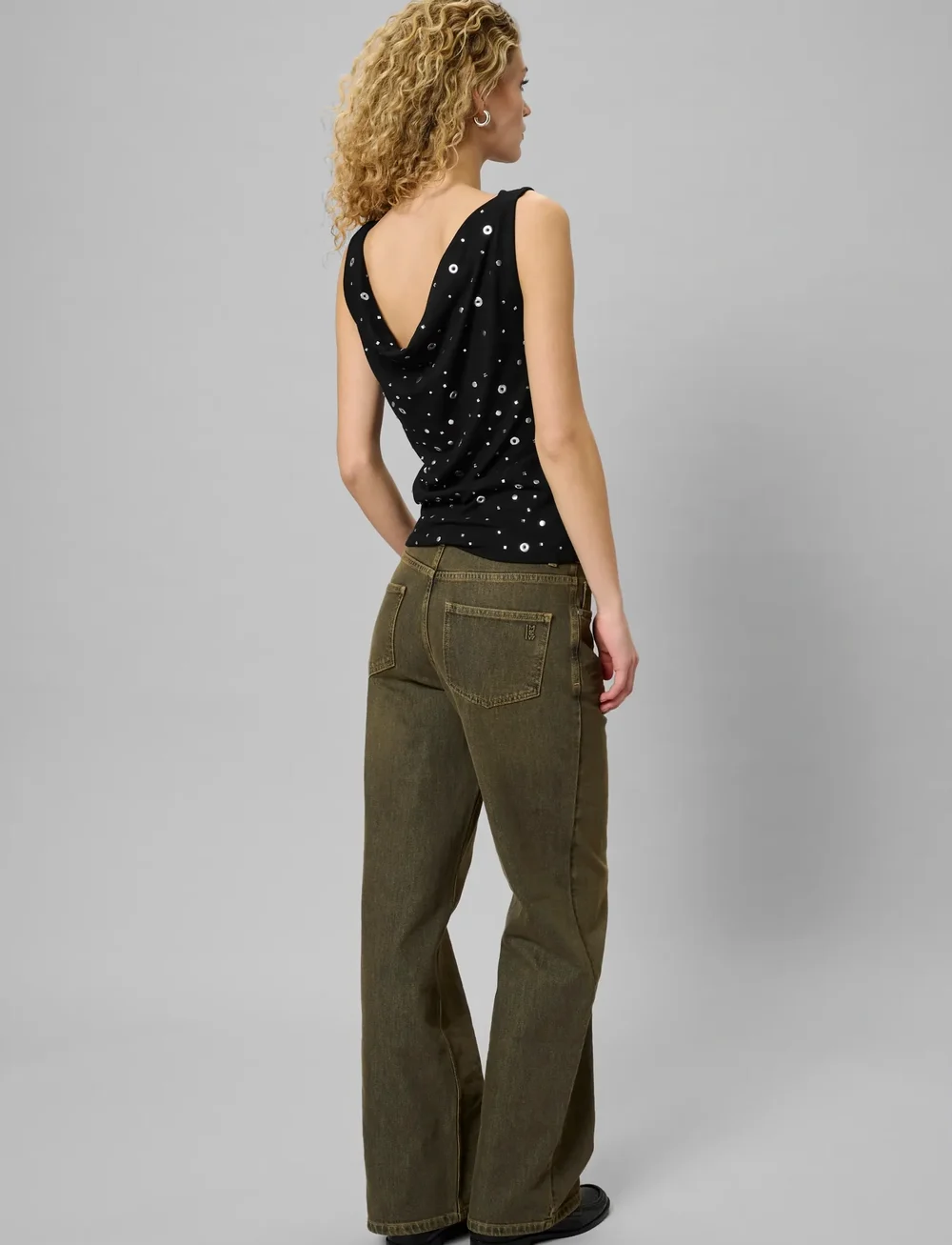 My Essential Wardrobe - MWGiggo waterfall top - linnen - black - 4