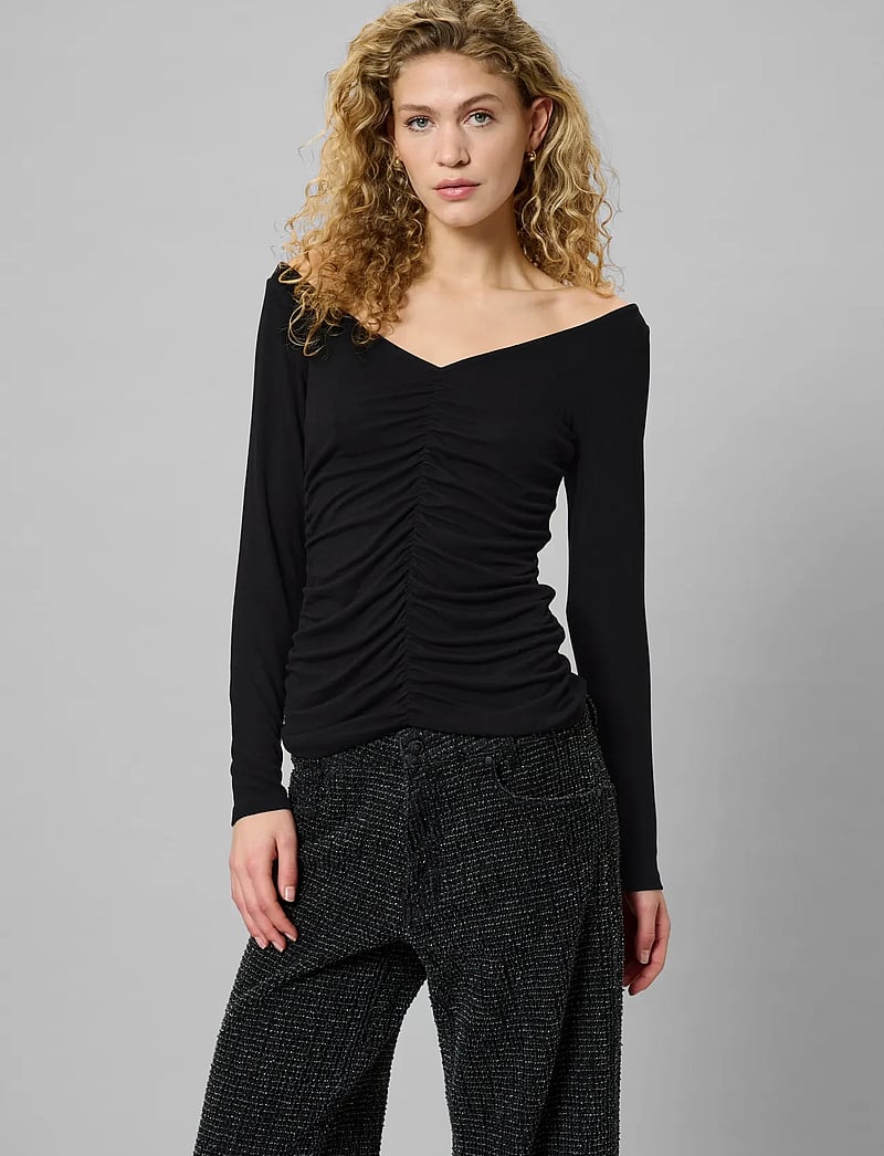 My Essential Wardrobe - MWGiggo Blouse - langärmlige tops - black - 0