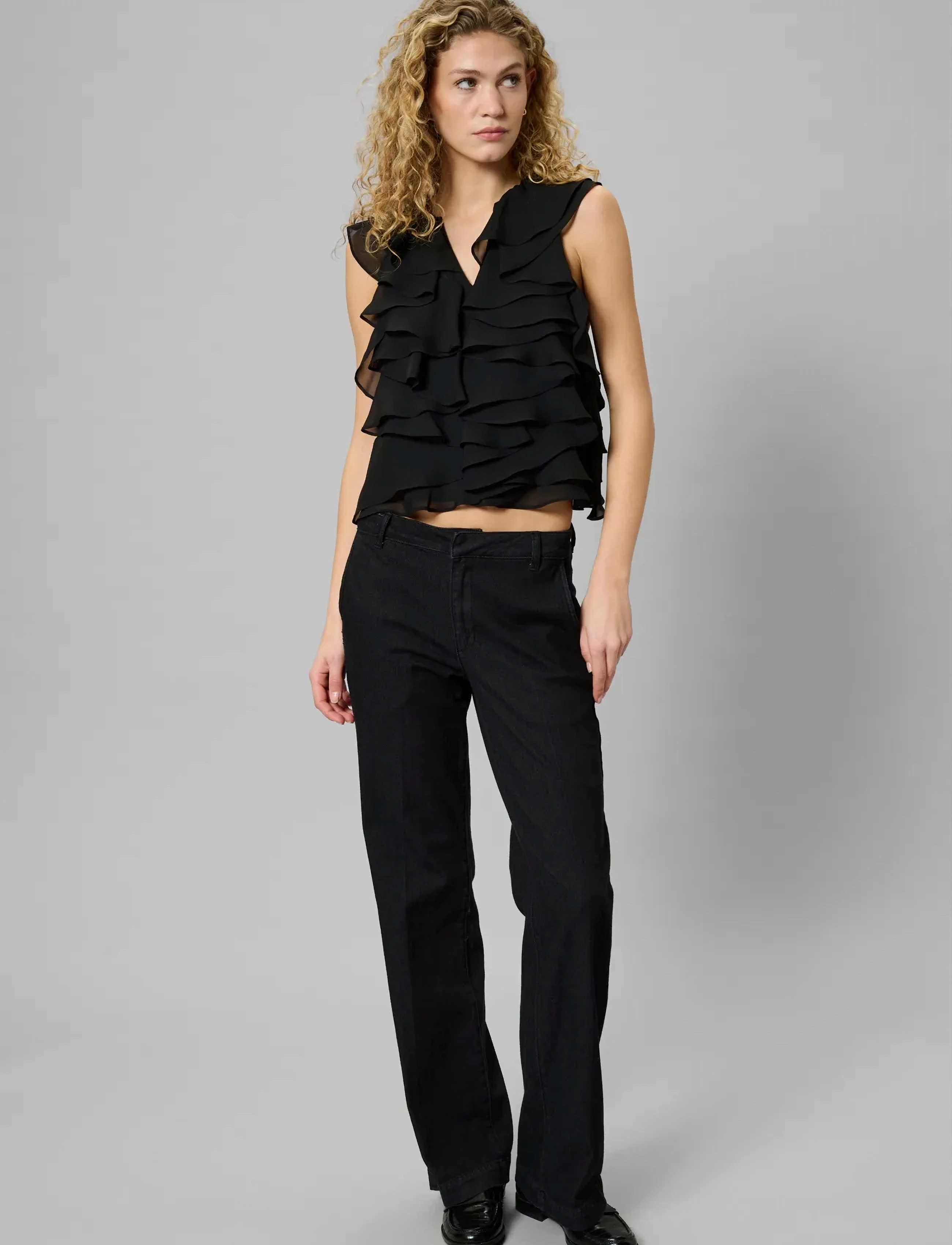 My Essential Wardrobe - MWEiko Florence top - varrukateta pluusid - black - 3