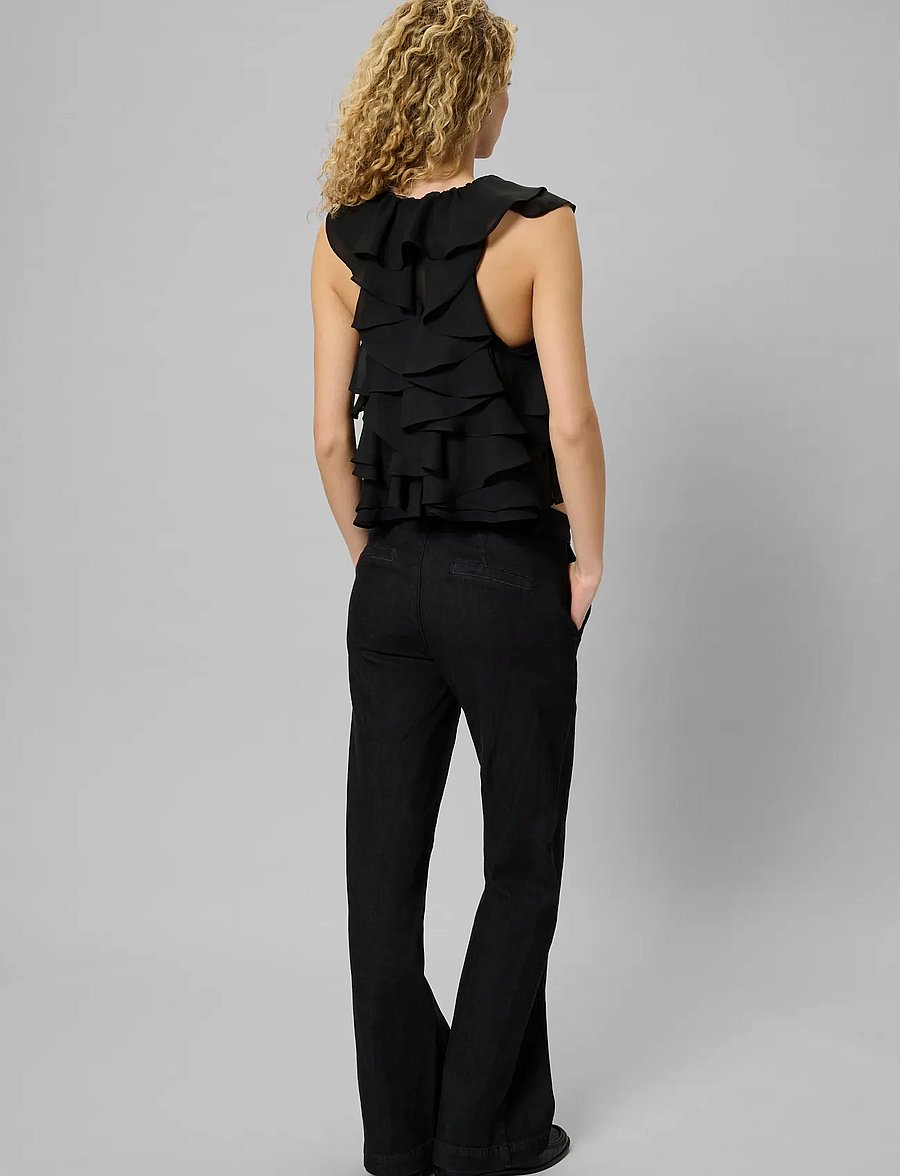 My Essential Wardrobe - MWEiko Florence top - varrukateta pluusid - black - 4