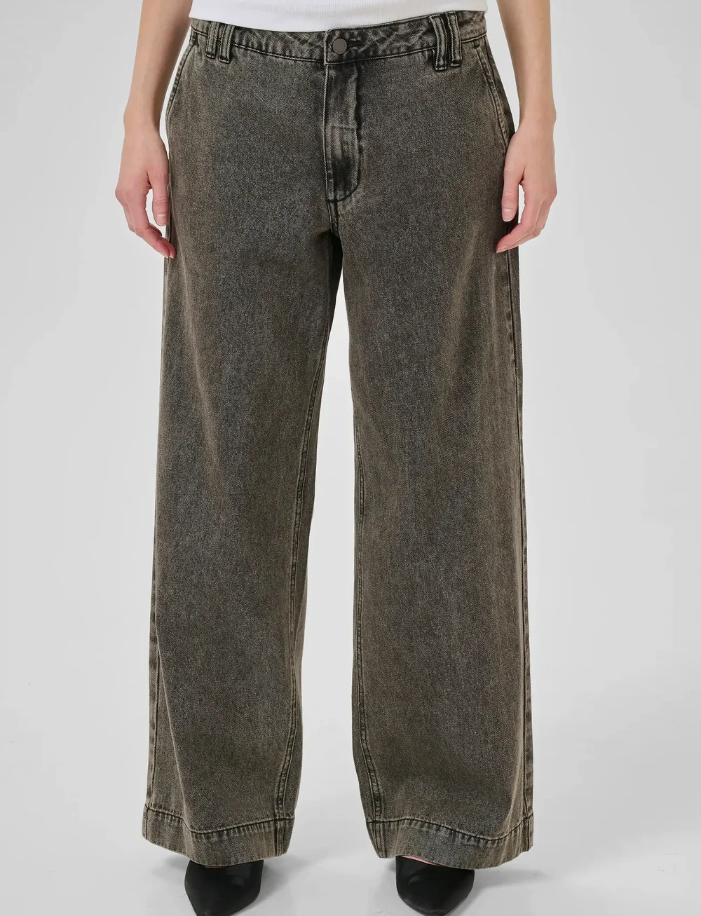 My Essential Wardrobe - MWTessa 160 Mid X-Wide - vida jeans - medium grey dirty wash - 0