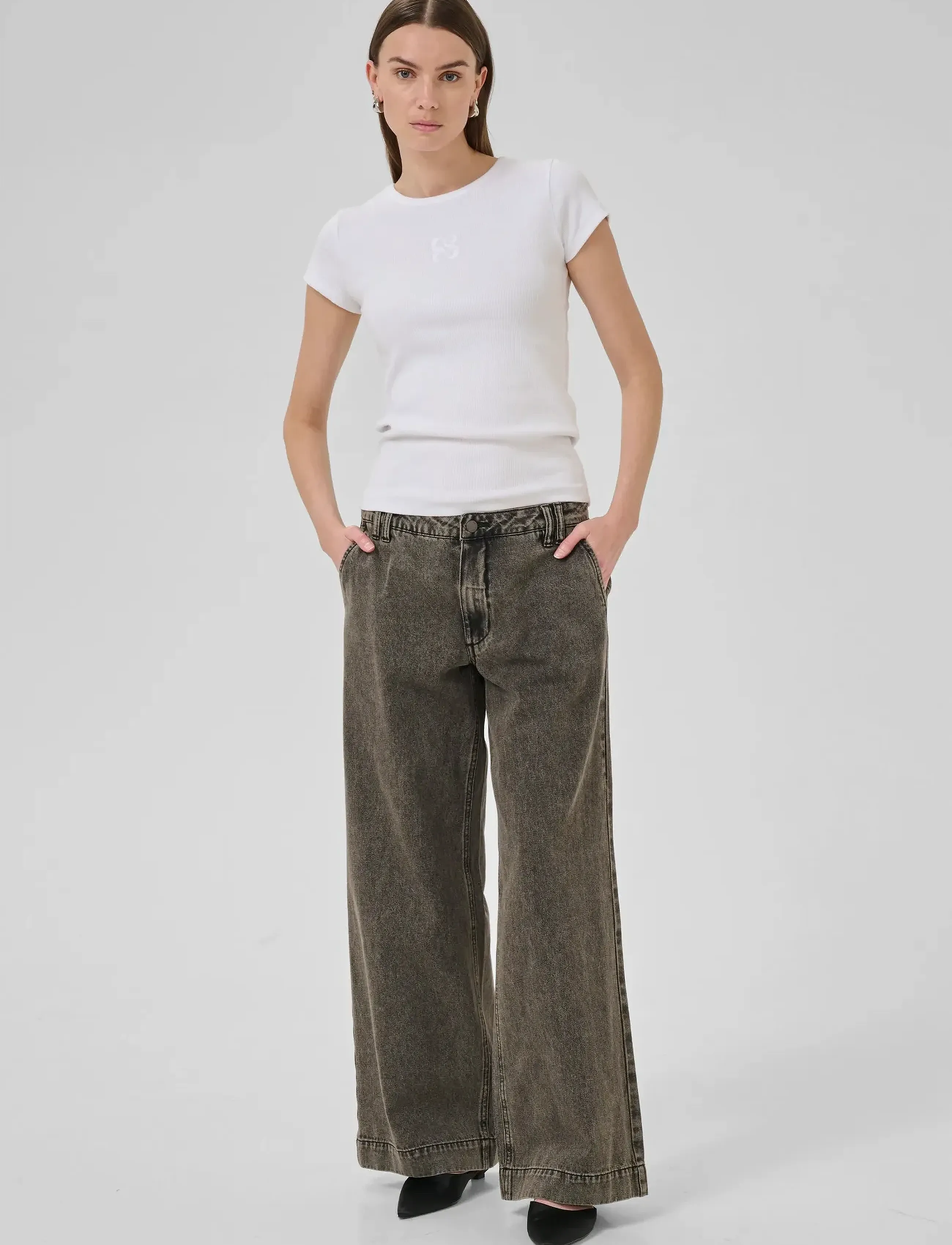 My Essential Wardrobe - MWTessa 160 Mid X-Wide - wide leg jeans - medium grey dirty wash - 3