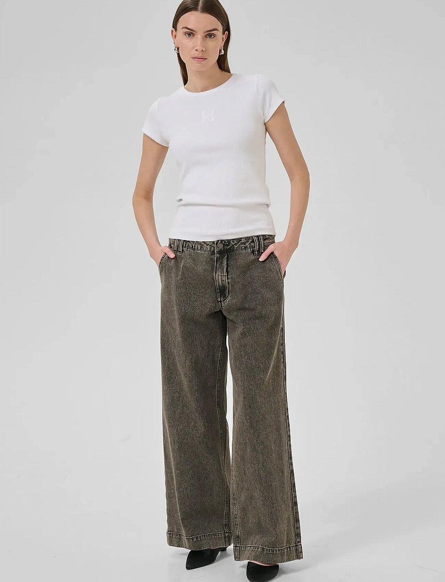 My Essential Wardrobe - MWTessa 160 Mid X-Wide - platūs džinsai - medium grey dirty wash - 3