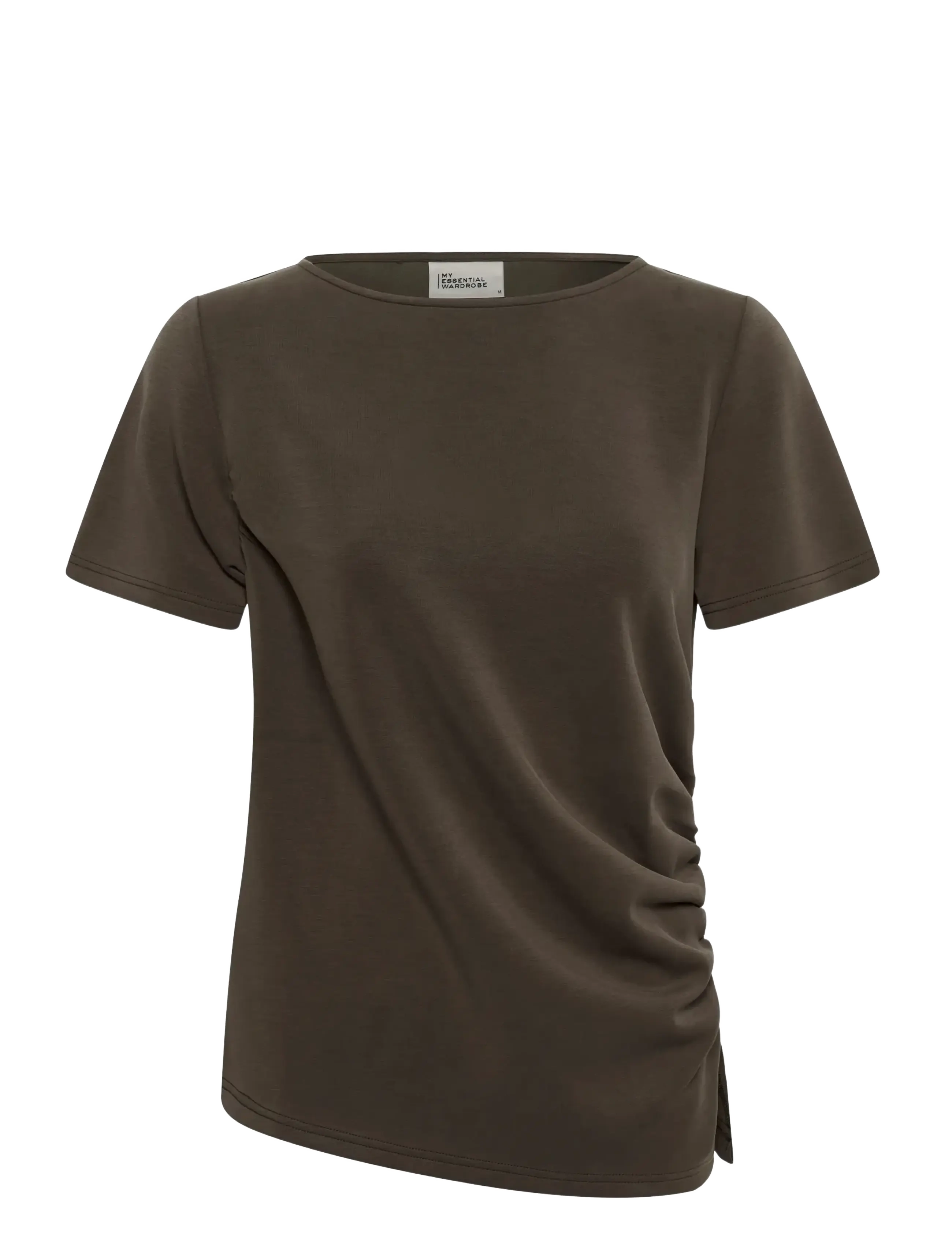 MY ESSENTIAL WARDROBE Mwhelle Asymmetric Tee Braun - L - Damen
