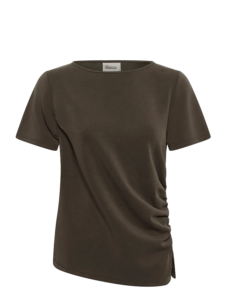 My Essential Wardrobe - MWHelle Asymmetric Tee - t-särgid - major brown - 0