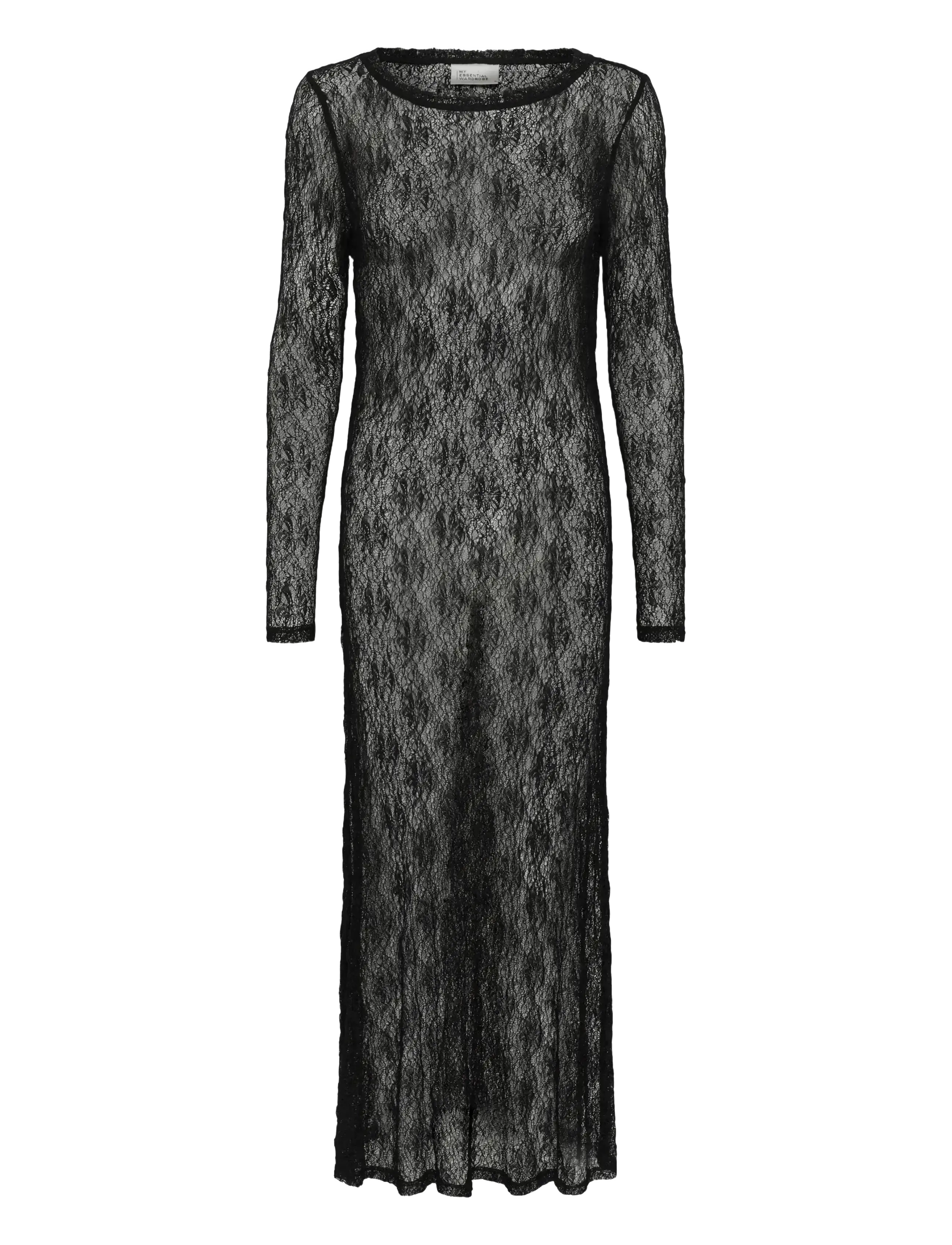 MWRita Boatneck LS Dress - BLACK