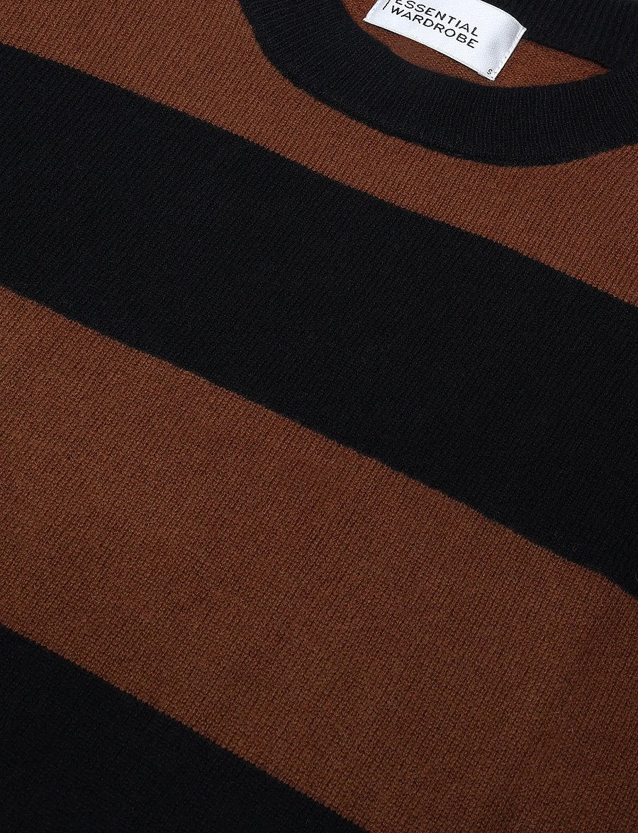 My Essential Wardrobe - MWJola Knit Pullover SS - stickade tröjor - bison w. black stripe - 2