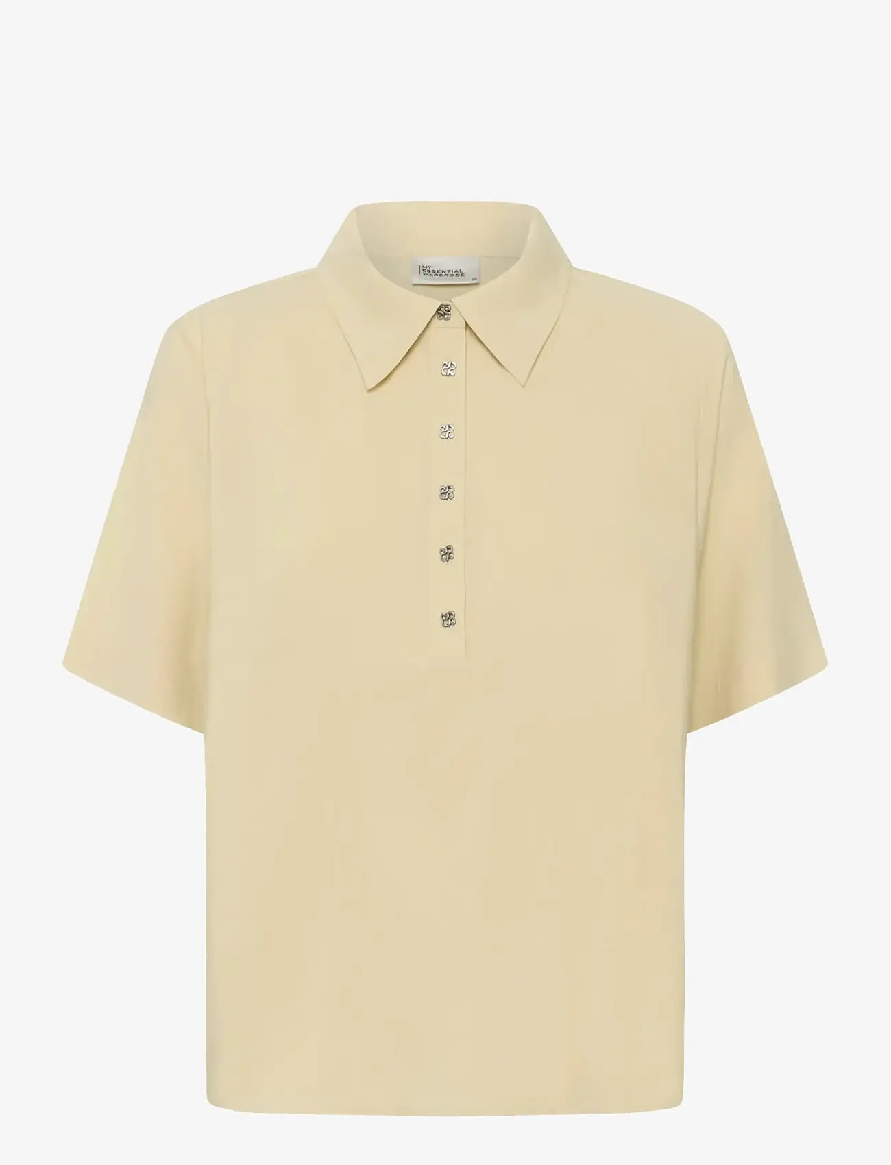 My Essential Wardrobe MWMindy Polo Tee - T-shirts & Toppe - BROWN RICE / yellow