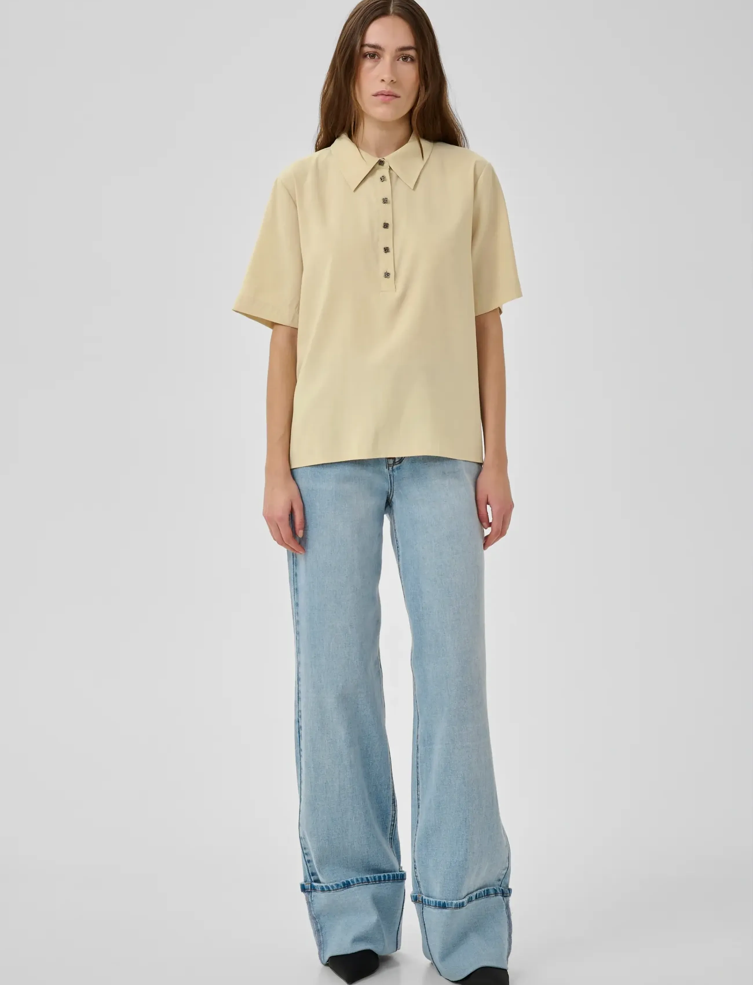 My Essential Wardrobe - MWMindy Polo Tee - poloshirts - brown rice - 3
