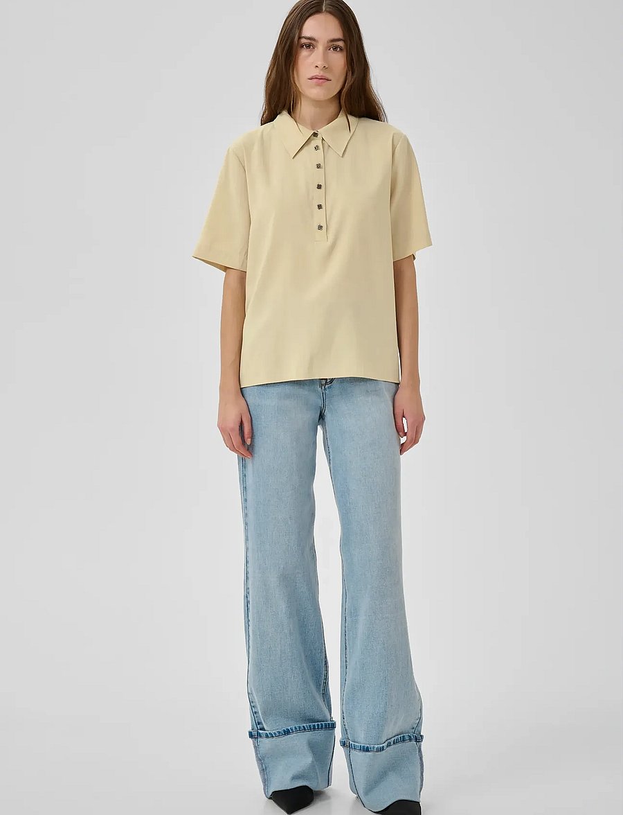 My Essential Wardrobe - MWMindy Polo Tee - polosärgid - brown rice - 3