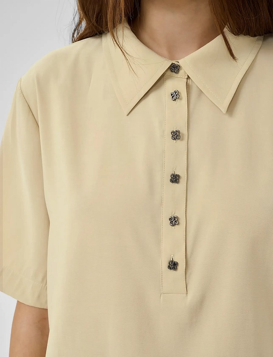 My Essential Wardrobe - MWMindy Polo Tee - polosärgid - brown rice - 5
