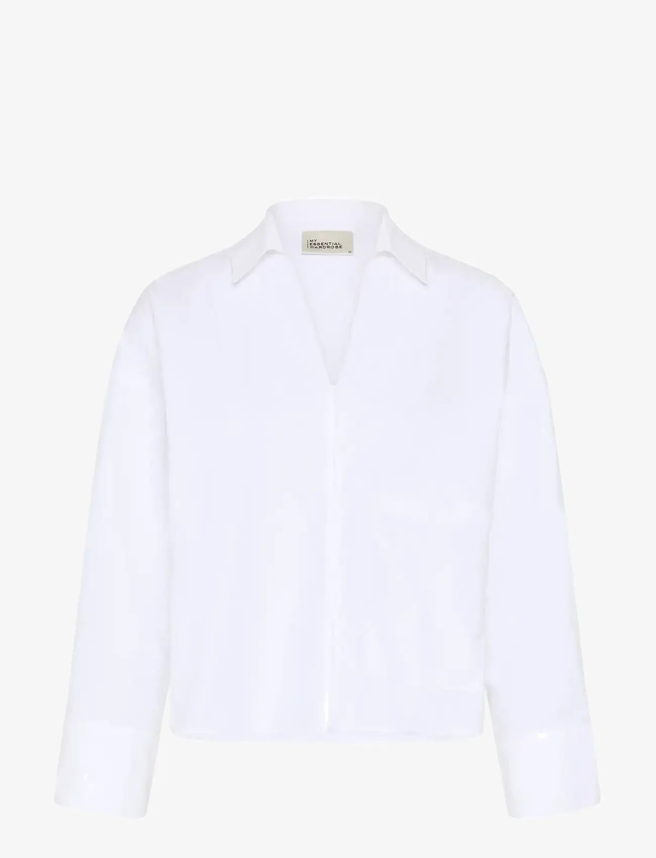 My Essential Wardrobe - MWSunna Boxy Short Shirt - langärmlige hemden - bright white - 1