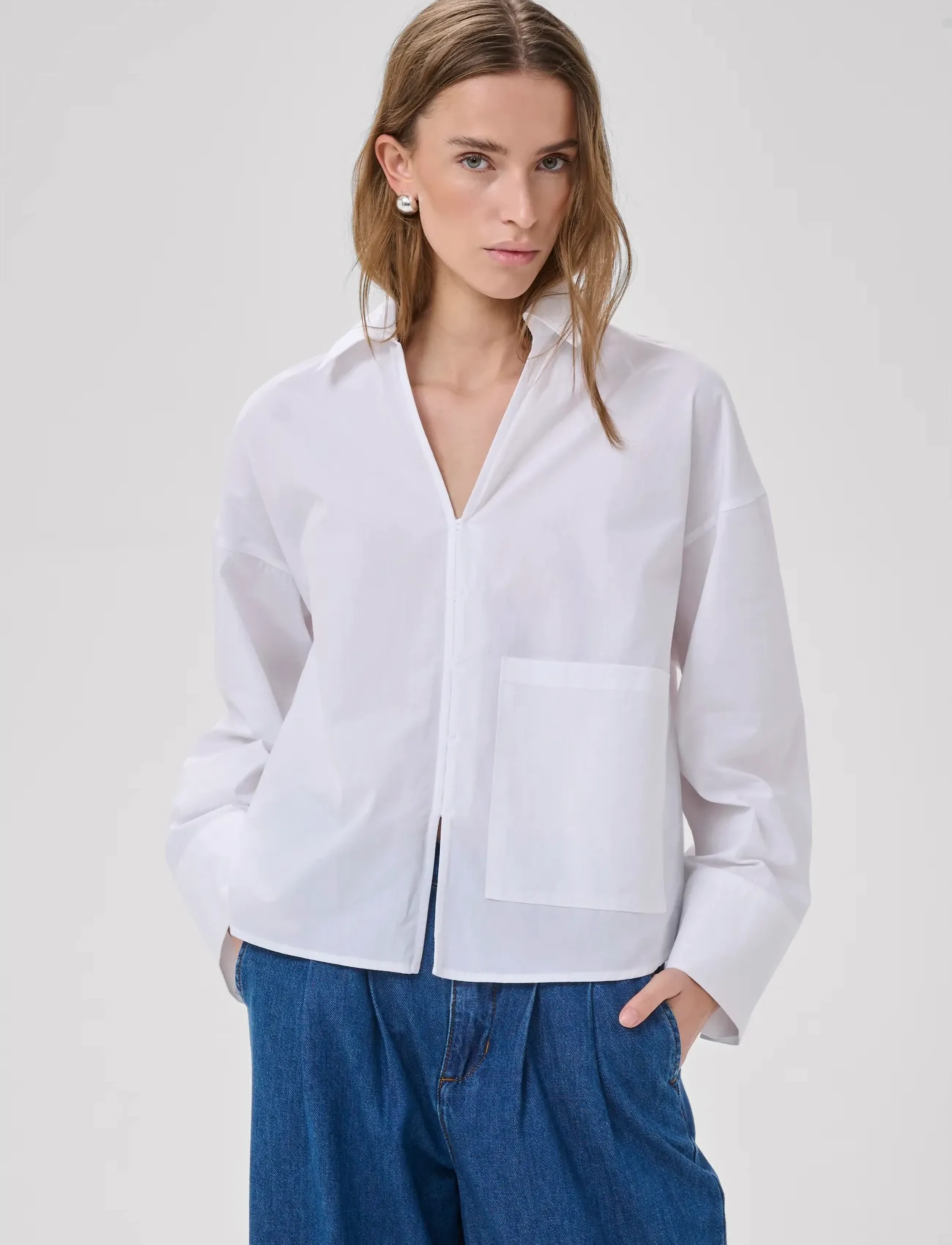My Essential Wardrobe Mwsunna Boxy Short Shirt, 42, Shirts, Weiß - Long-sleeved, Frauen