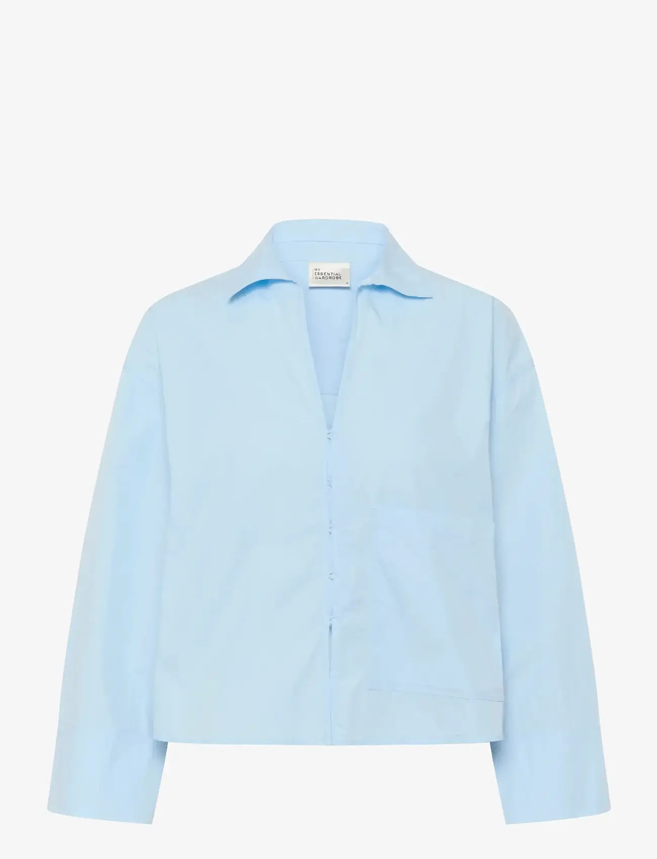 My Essential Wardrobe - MWSunna Boxy Short Shirt - langærmede skjorter - cashmere blue - 1