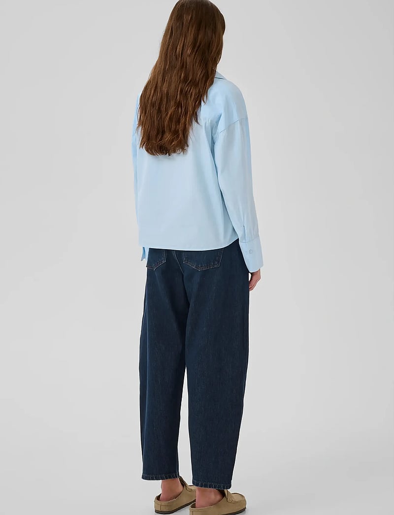 My Essential Wardrobe - MWSunna Boxy Short Shirt - langærmede skjorter - cashmere blue - 4