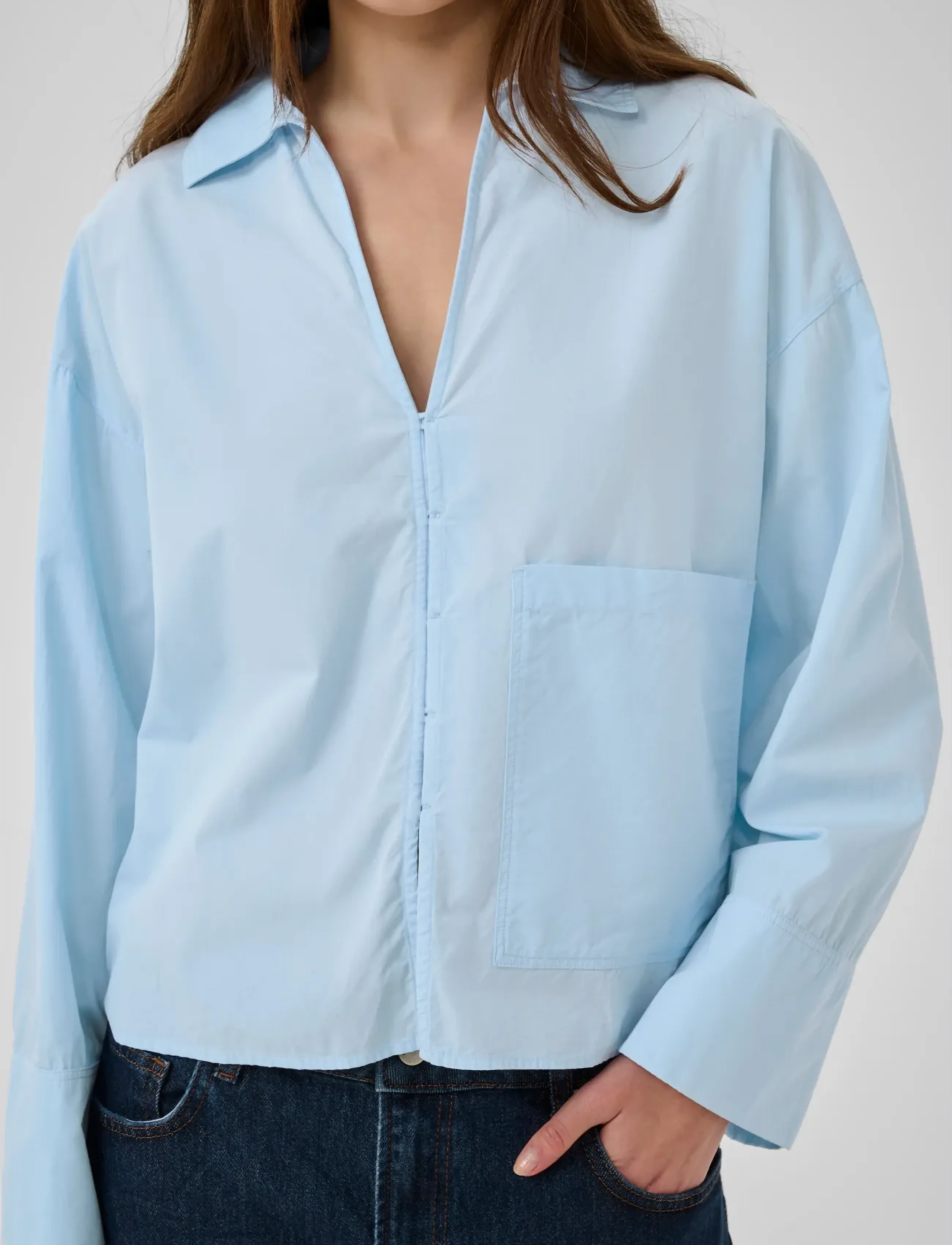 My Essential Wardrobe - MWSunna Boxy Short Shirt - pikkade varrukatega särgid - cashmere blue - 5