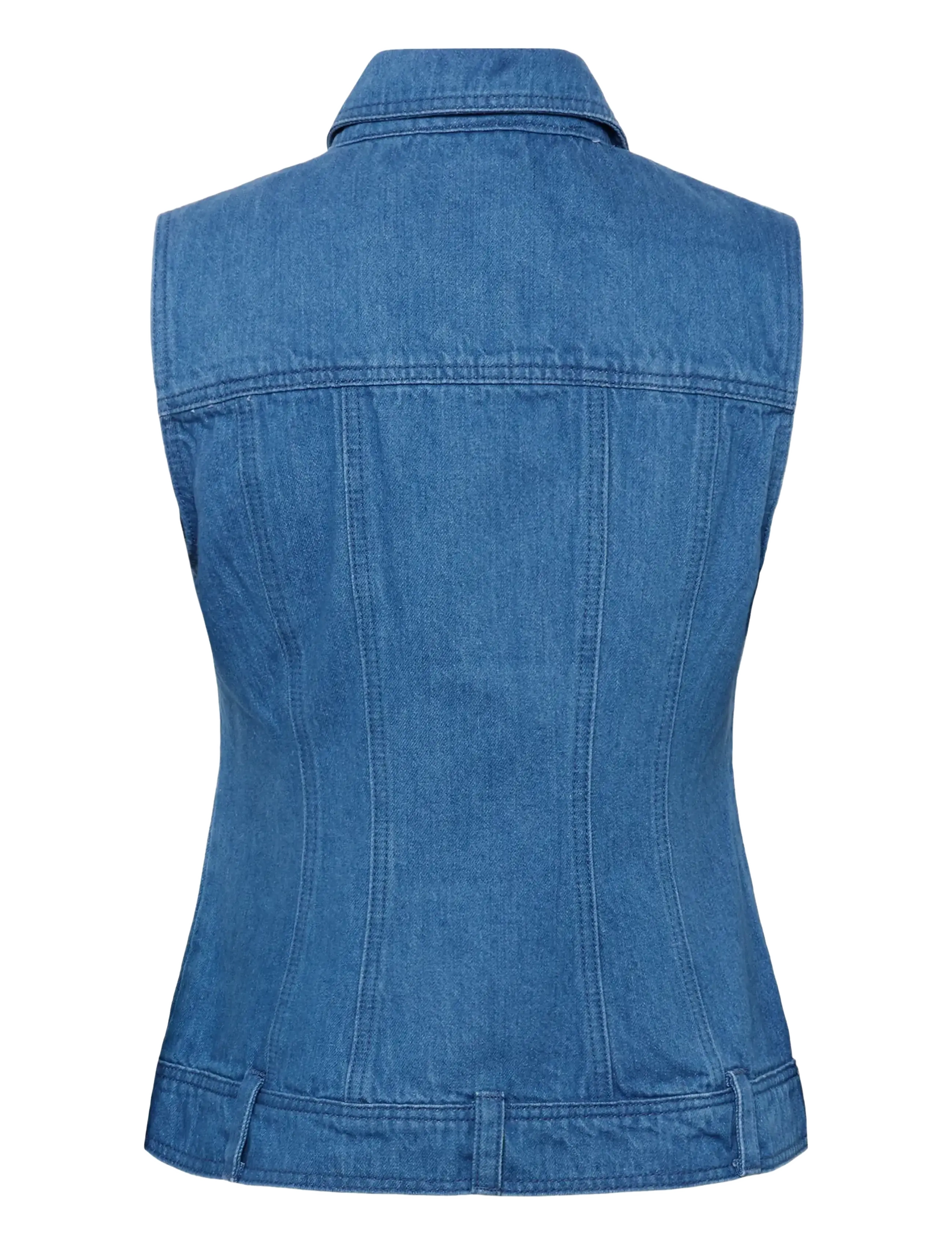 My Essential Wardrobe - MWSaka 180 Shaped Vest - denim vests - clear blue wash - 2