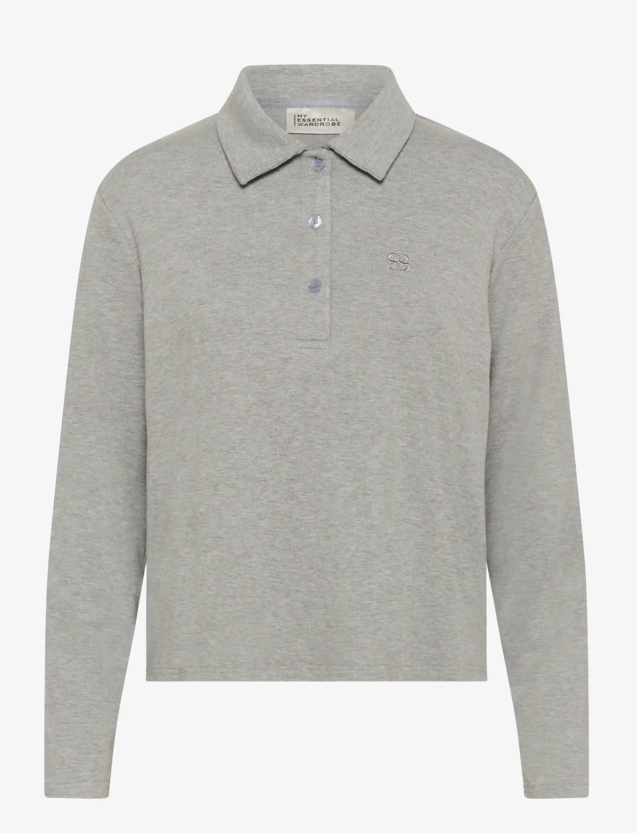 My Essential Wardrobe - MWNupti Polo Blouse - pikéer - light grey melange - 1