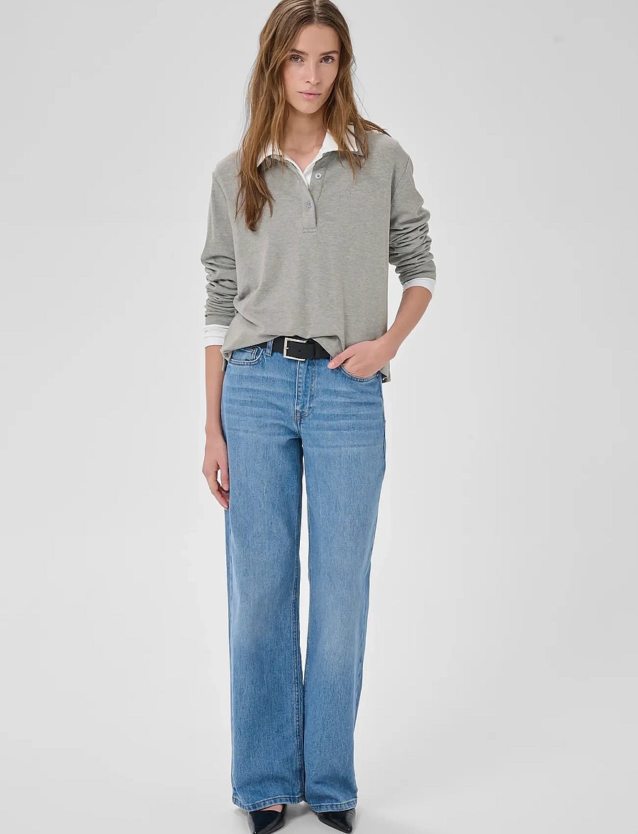 My Essential Wardrobe - MWNupti Polo Blouse - poloer - light grey melange - 3