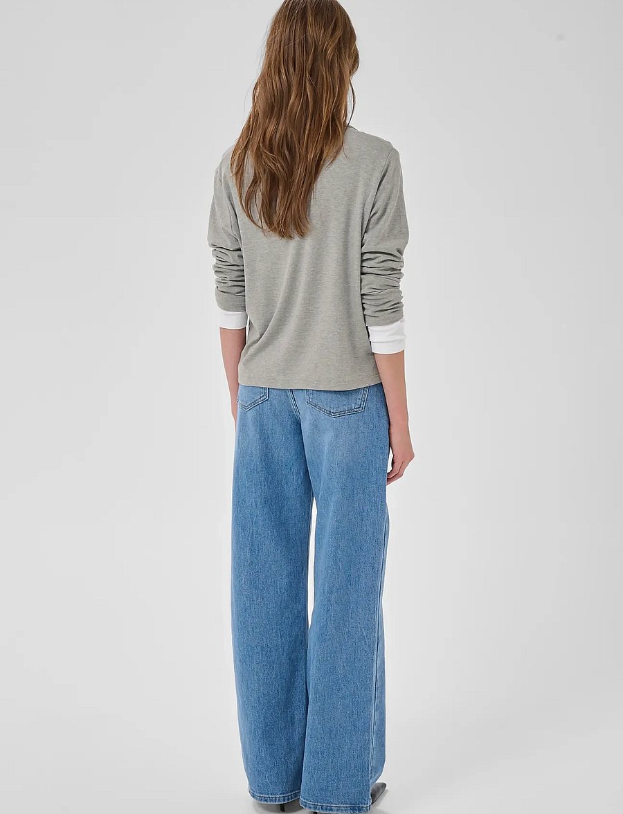 My Essential Wardrobe - MWNupti Polo Blouse - poloer - light grey melange - 4