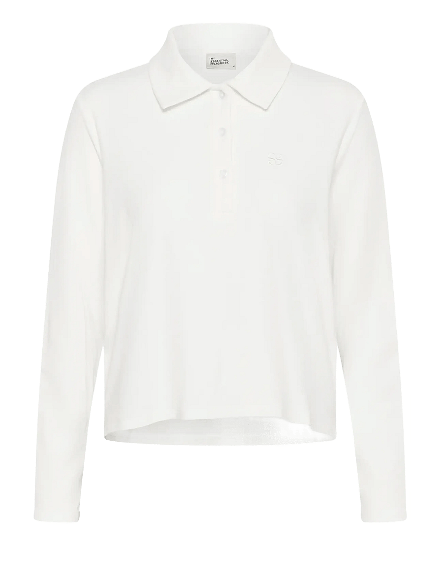 My Essential Wardrobe - MWNupti Polo Blouse - poloshirts - snow white - 1