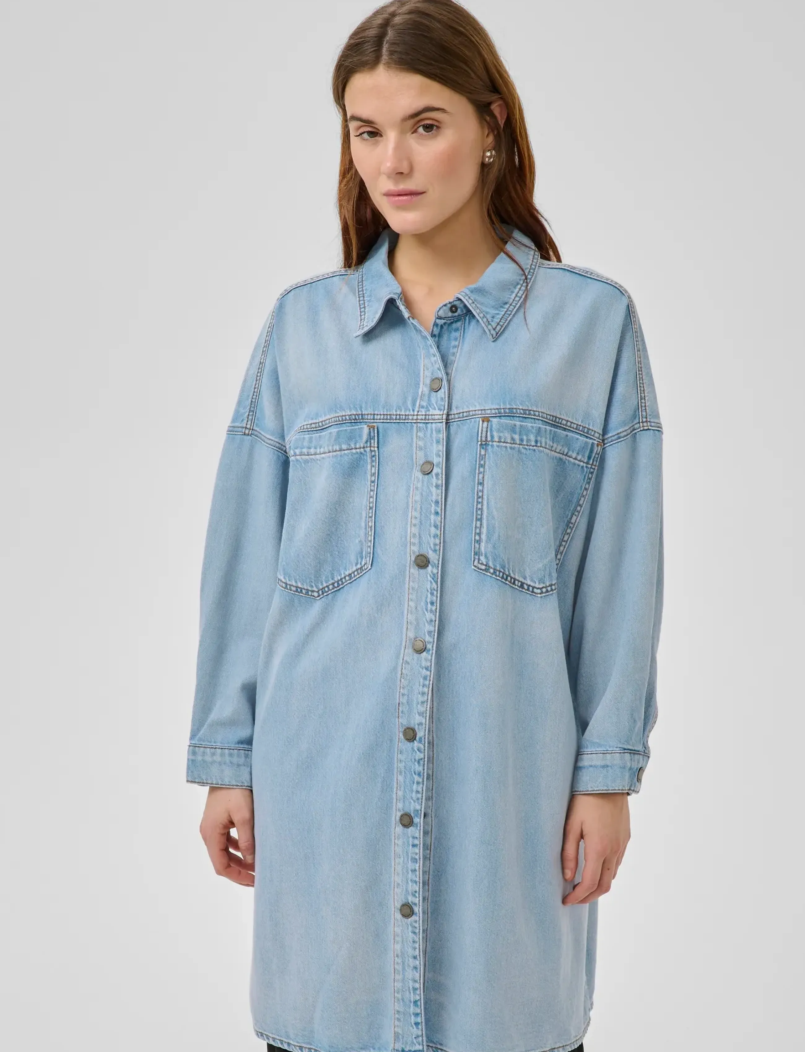 My Essential Wardrobe MWHilma 171 OS Shirtdress - Kjoler - LIGHT BLUE WASH / blue