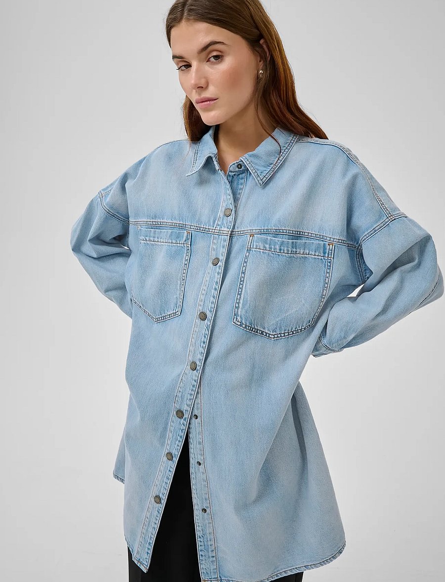 My Essential Wardrobe - MWHilma 171 OS Shirtdress - robes en jeans - light blue wash - 5
