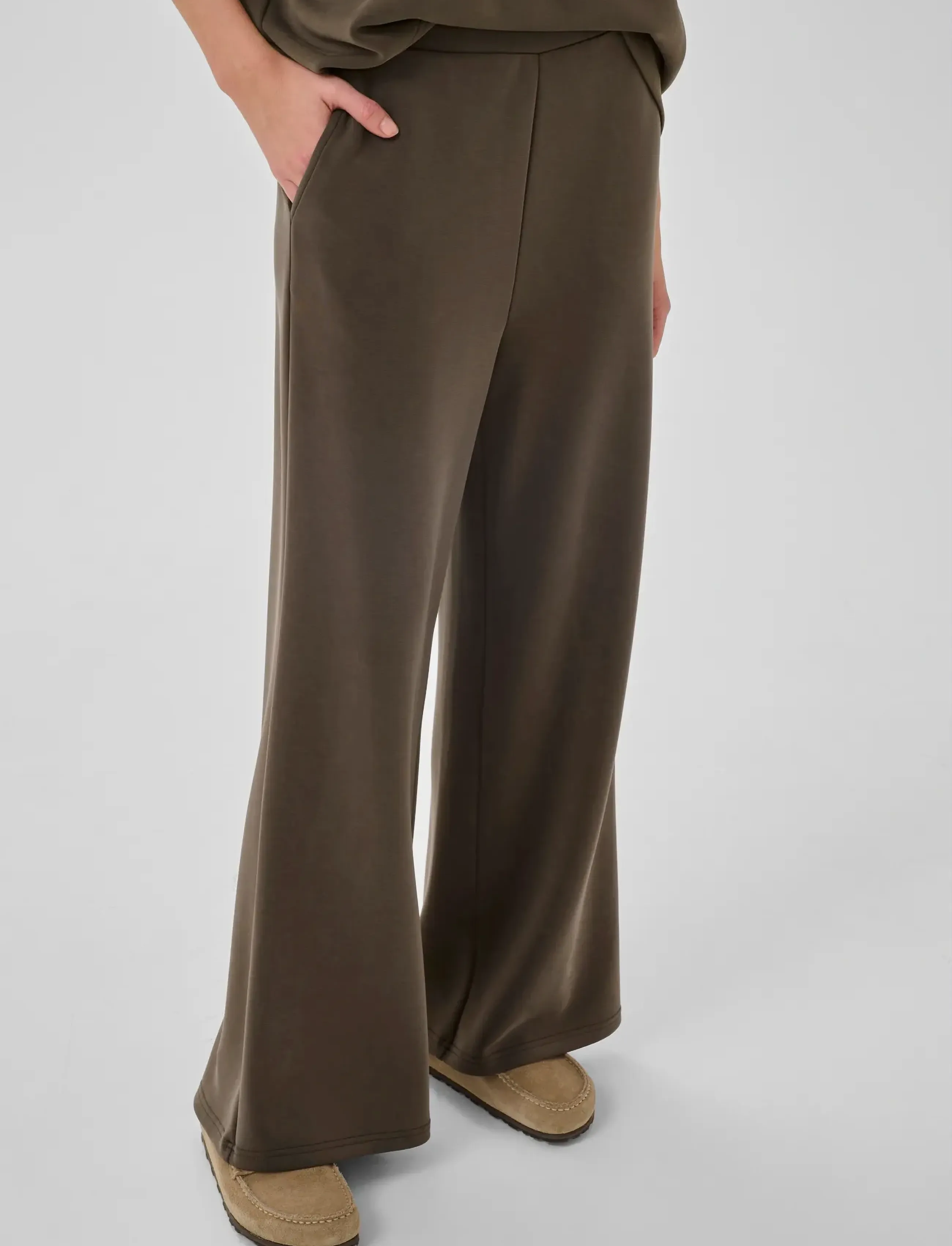 My Essential Wardrobe Mwhelle Wide Pant, M Long, Brown, Bukser > Brede Ben, Dame