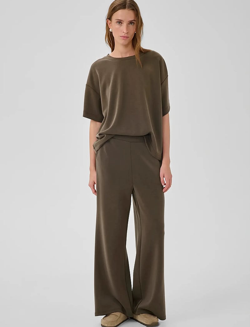 My Essential Wardrobe - MWHelle Wide Pant - hosen mit weitem bein - major brown - 3