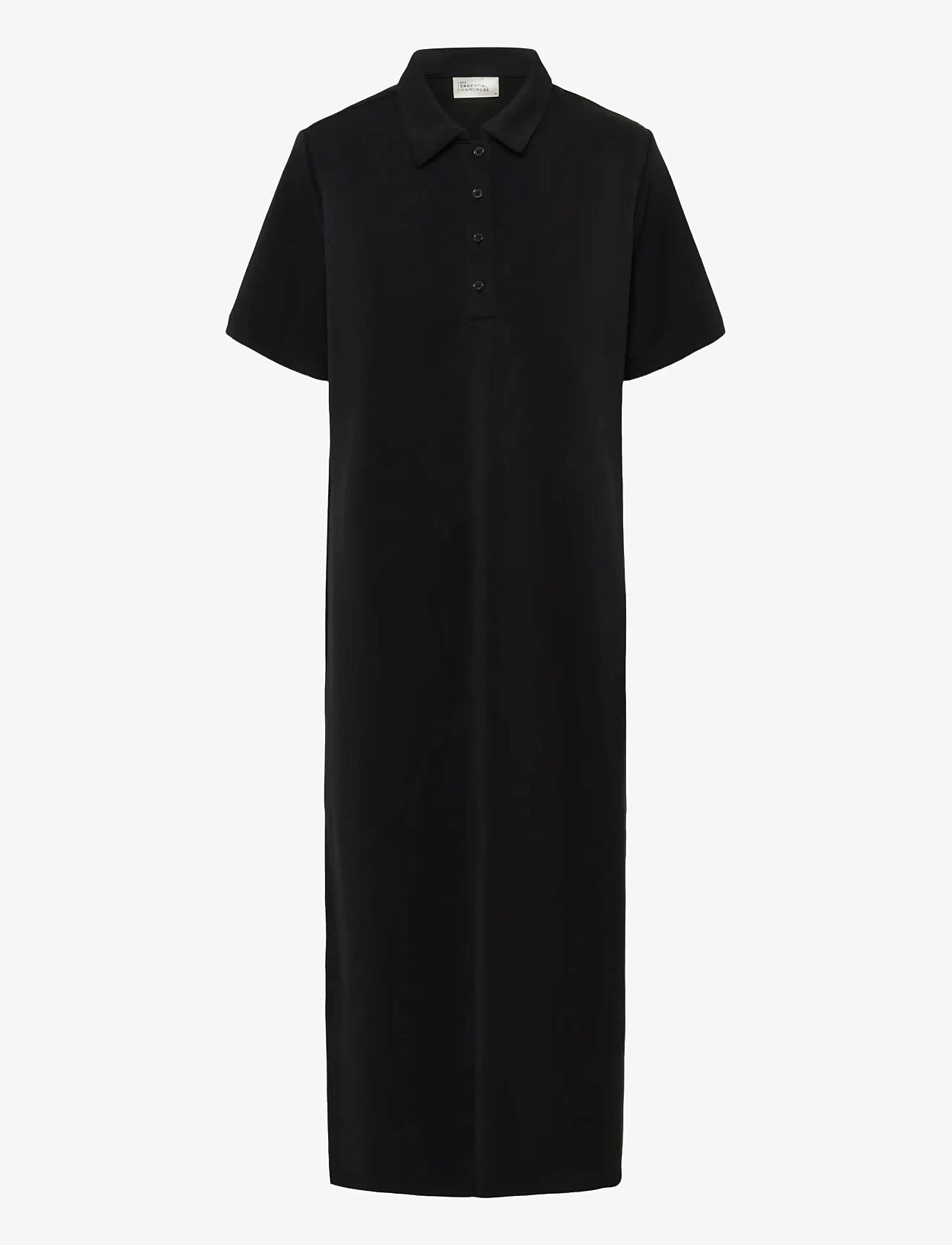 My Essential Wardrobe - MWHelle Polo Long Dress - shirt dresses - black - 1