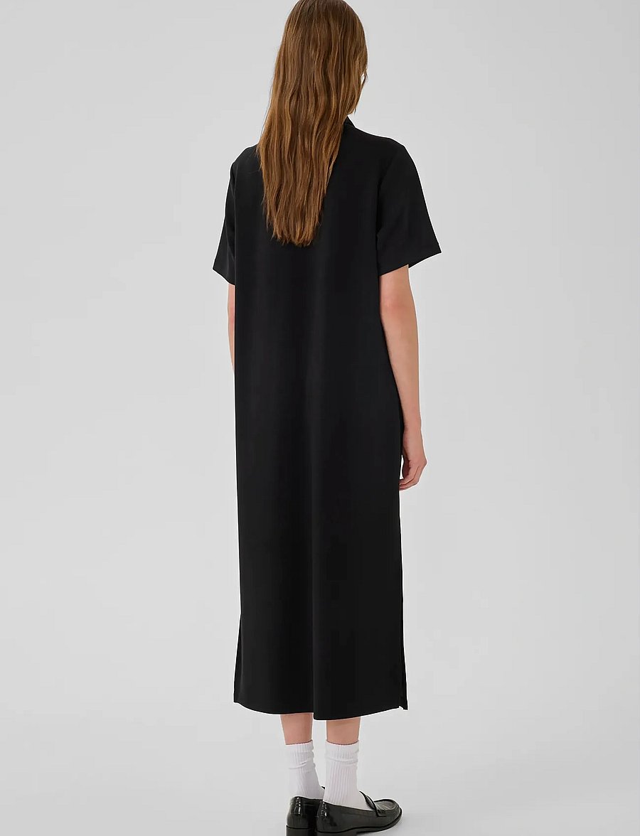 My Essential Wardrobe - MWHelle Polo Long Dress - skjortekjoler - black - 3