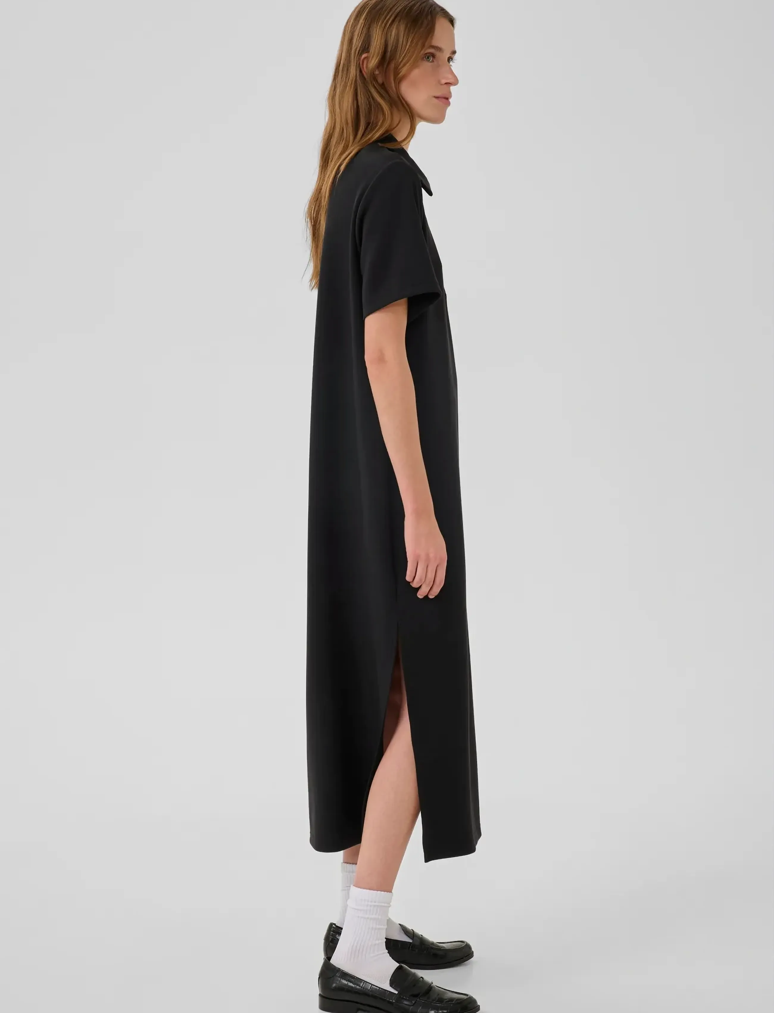 My Essential Wardrobe - MWHelle Polo Long Dress - skjortekjoler - black - 5