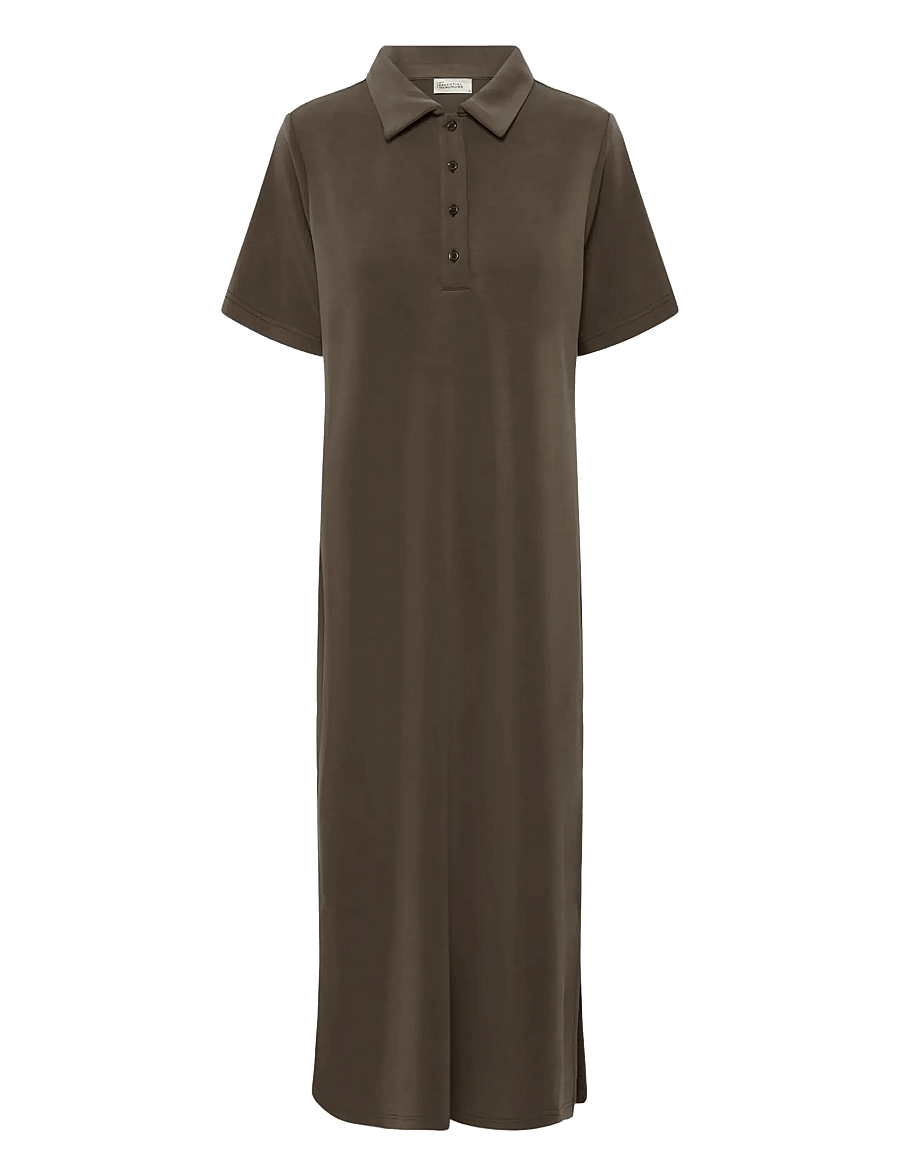 My Essential Wardrobe - MWHelle Polo Long Dress - särkkleidid - major brown - 1