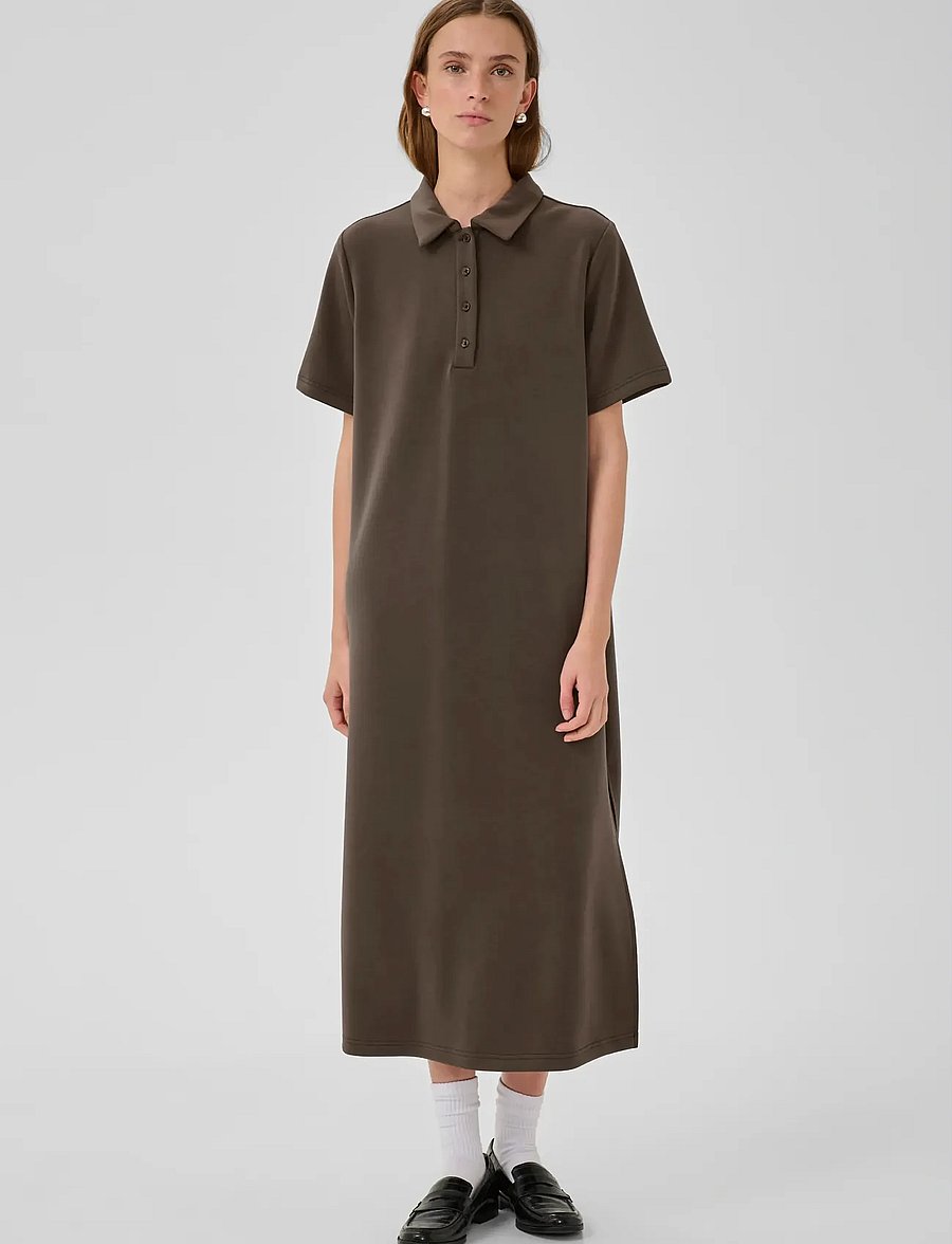My Essential Wardrobe - MWHelle Polo Long Dress - särkkleidid - major brown - 0