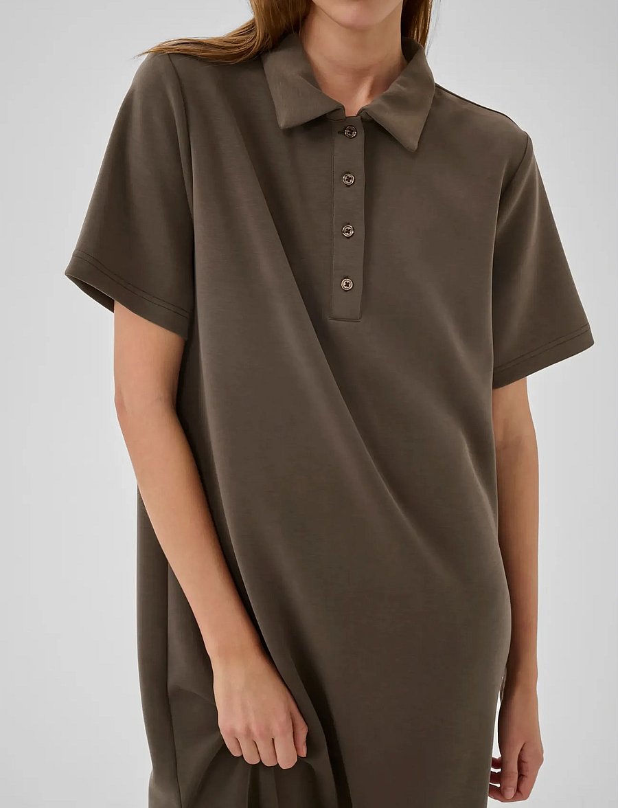 My Essential Wardrobe - MWHelle Polo Long Dress - särkkleidid - major brown - 4