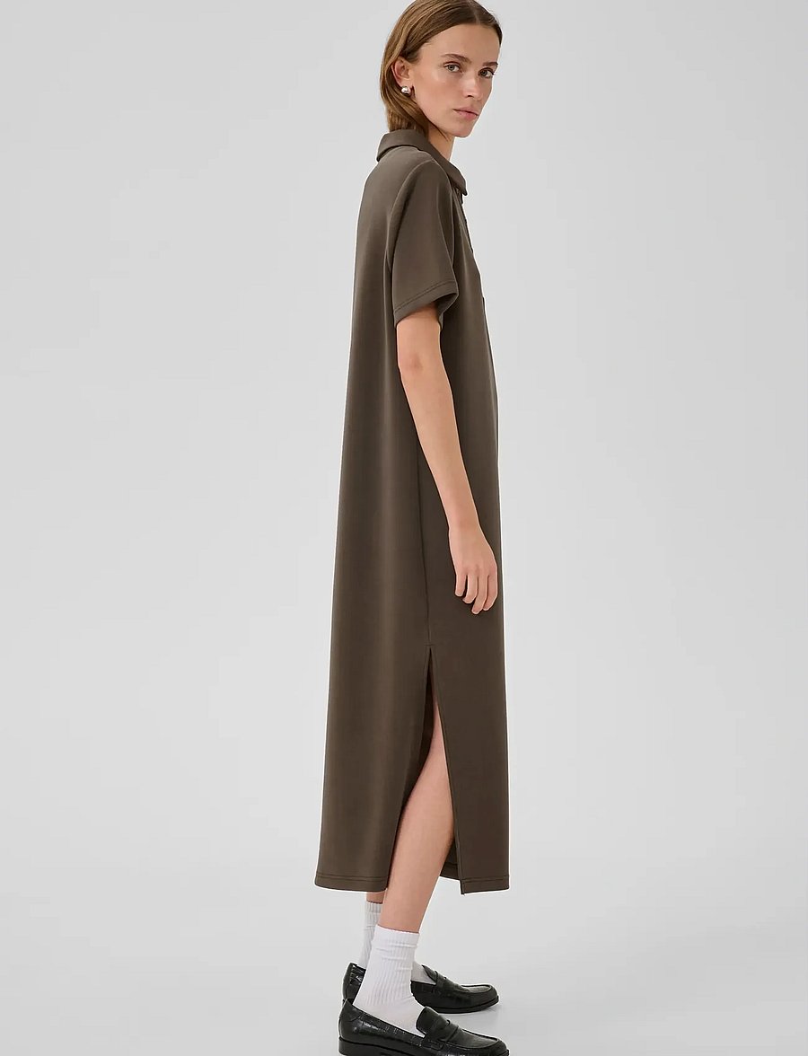My Essential Wardrobe - MWHelle Polo Long Dress - särkkleidid - major brown - 5
