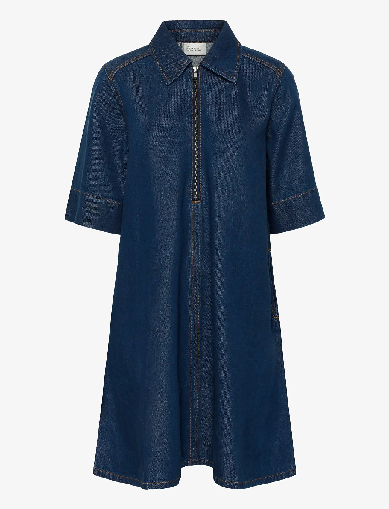 My Essential Wardrobe - MWMalo 181 Short ZipDress - jeanskleider - dark blue un-wash - 1