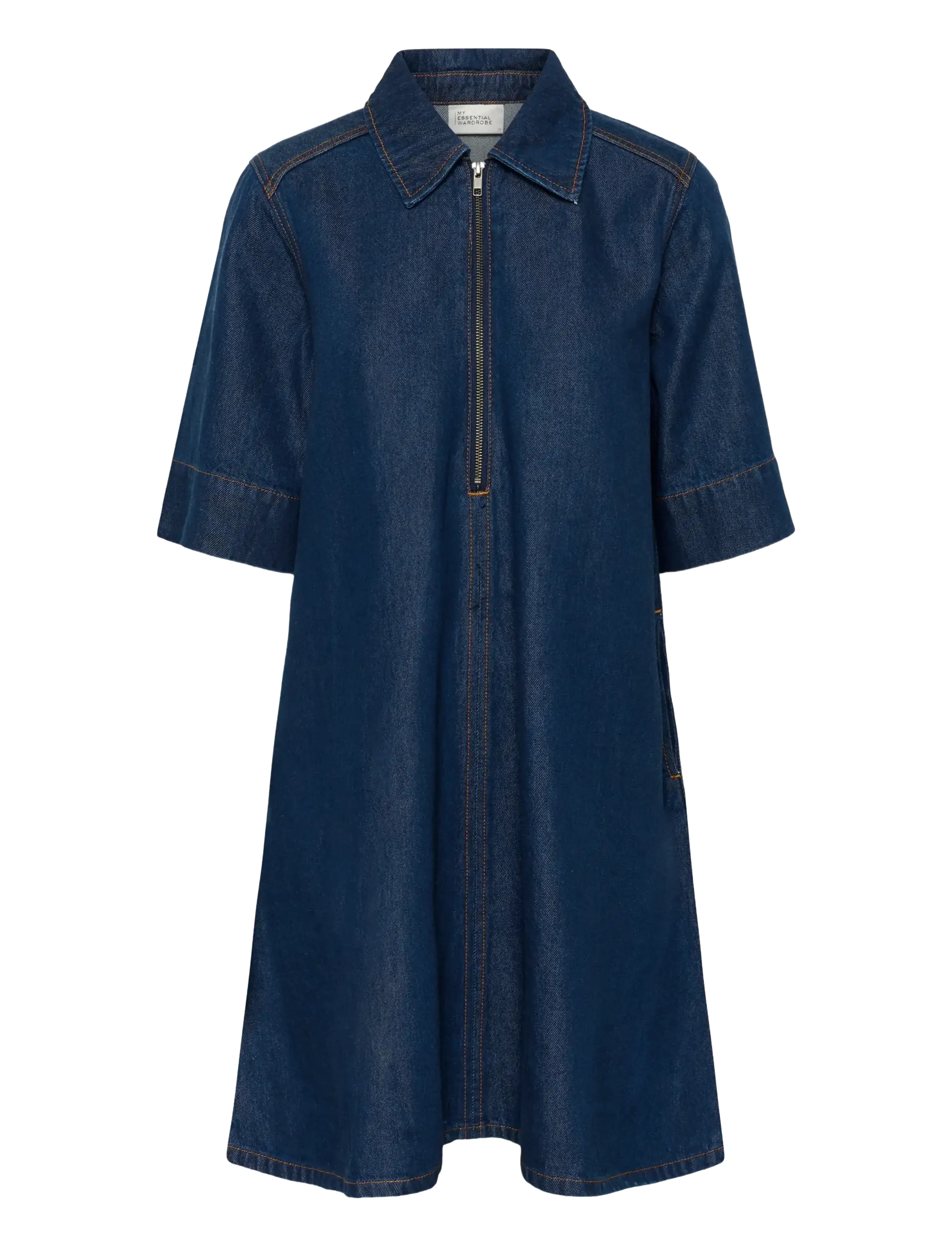 My Essential Wardrobe MWMalo 181 Short ZipDress - Kleidid - DARK BLUE UN-WASH / blue