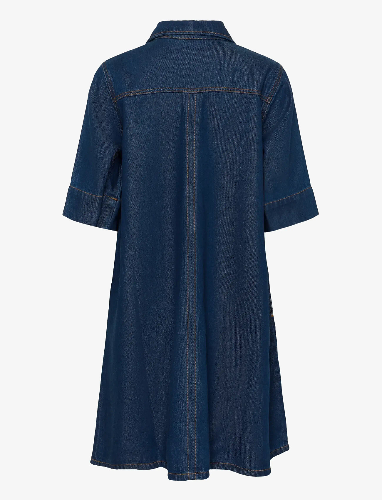 My Essential Wardrobe - MWMalo 181 Short ZipDress - jeanskleider - dark blue un-wash - 2