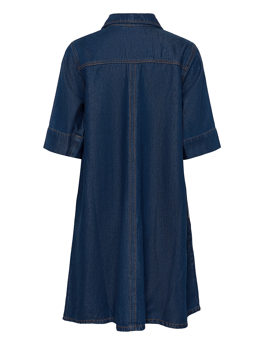 My Essential Wardrobe - MWMalo 181 Short ZipDress - denim dresses - dark blue un-wash - 2
