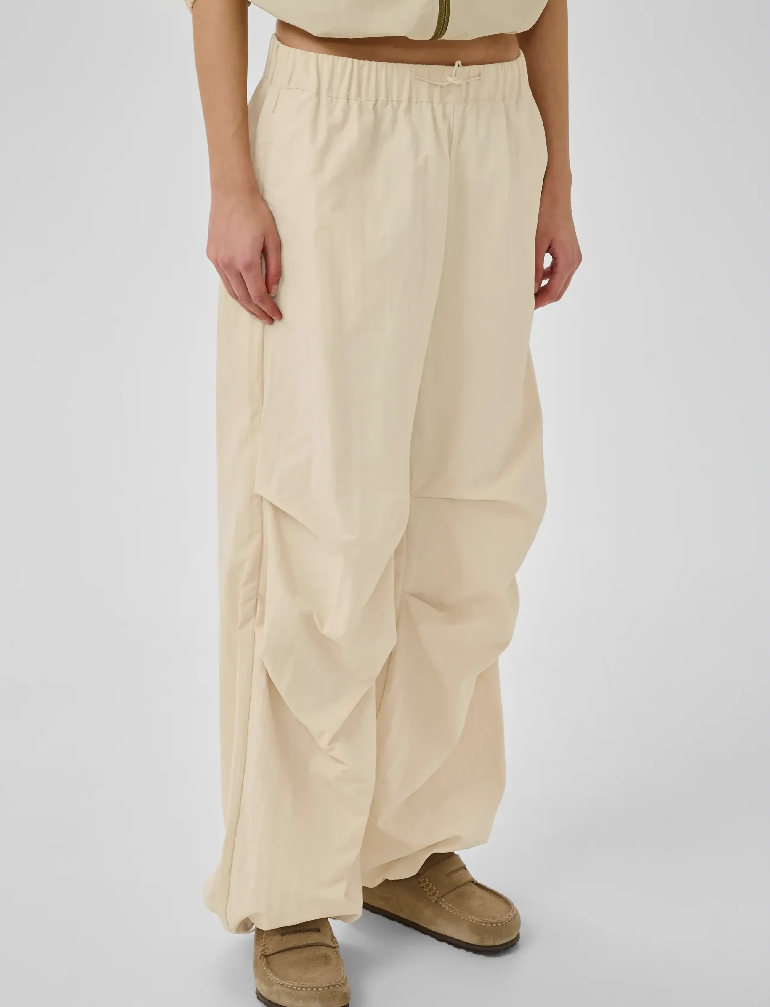 My Essential Wardrobe MWQuinn Track Pant - Officewear - BROWN RICE / cream